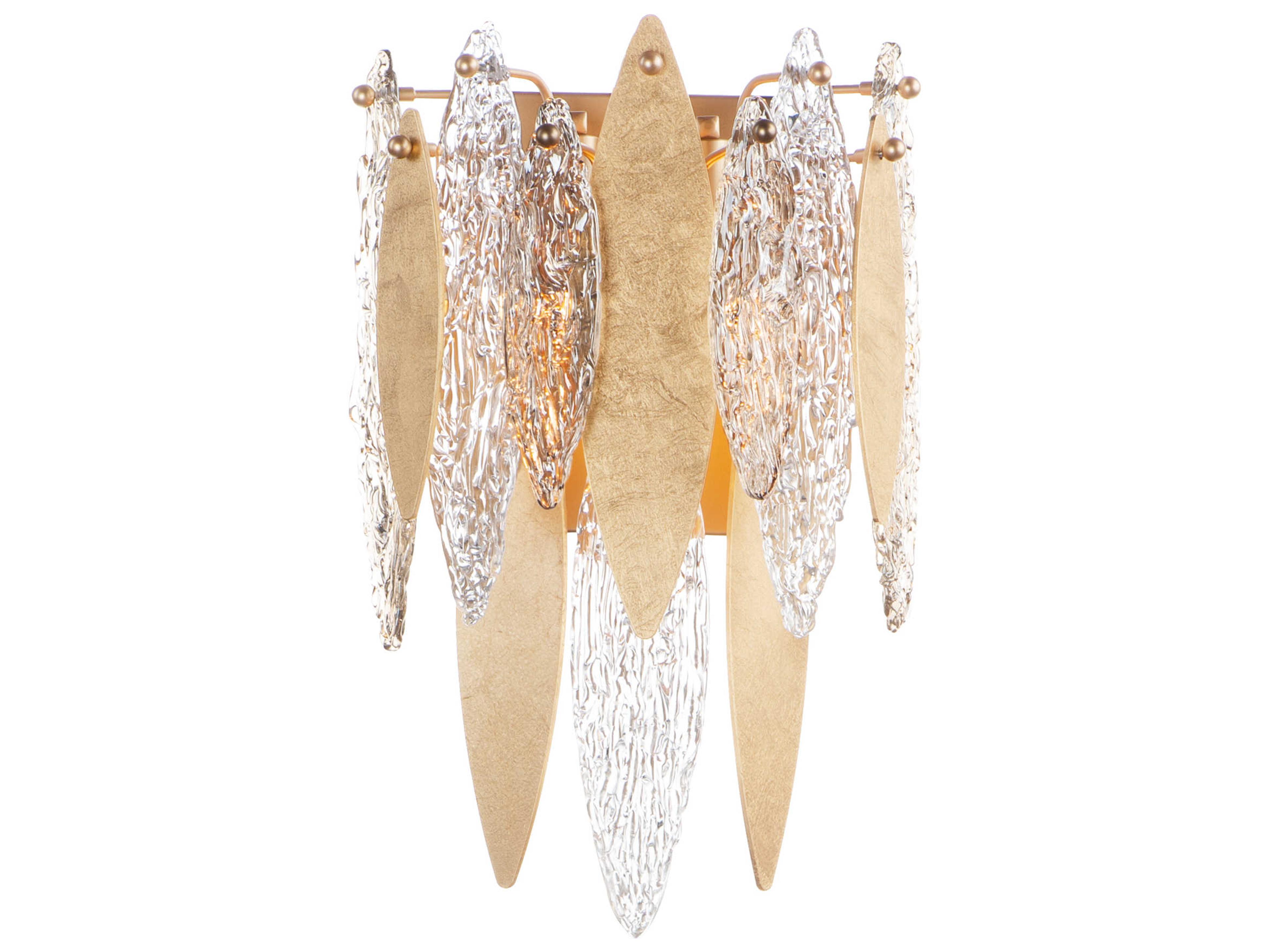 Maxim Lighting Majestic 3-Light Gold Leaf Glass Wall Sconce