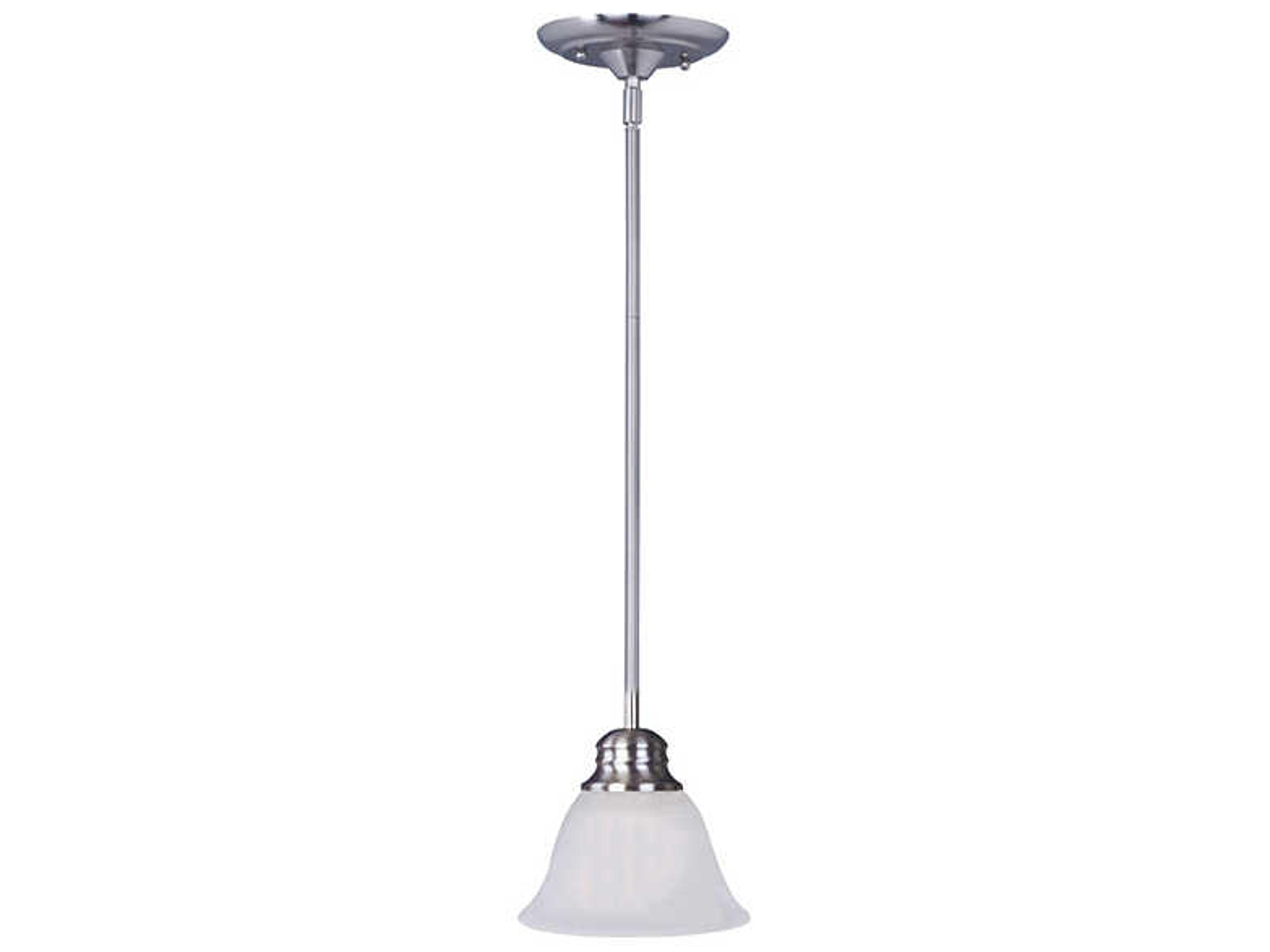 Maxim Lighting Malaga 1-Light Satin Nickel Glass Bell Mini Pendant