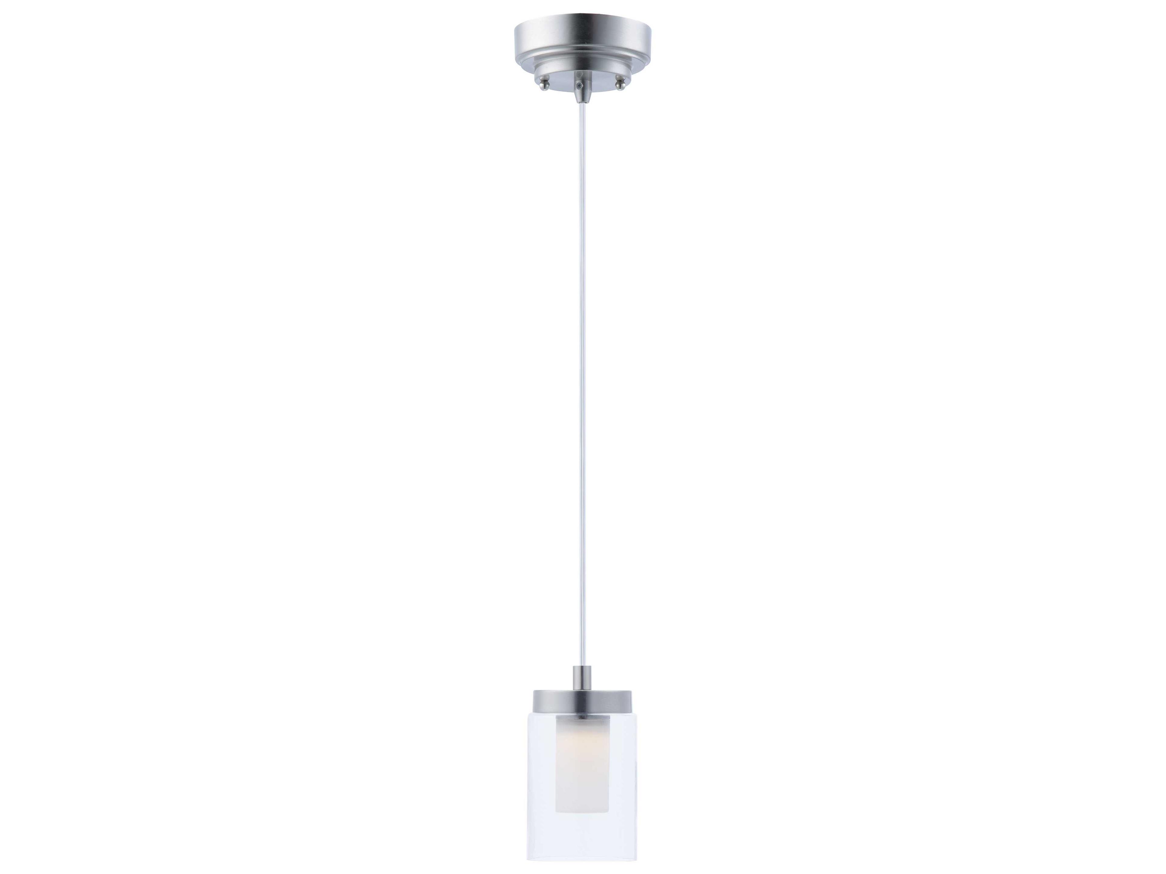 Maxim Lighting Mod 1-Light Satin Nickel Glass LED Cylinder Mini Pendant