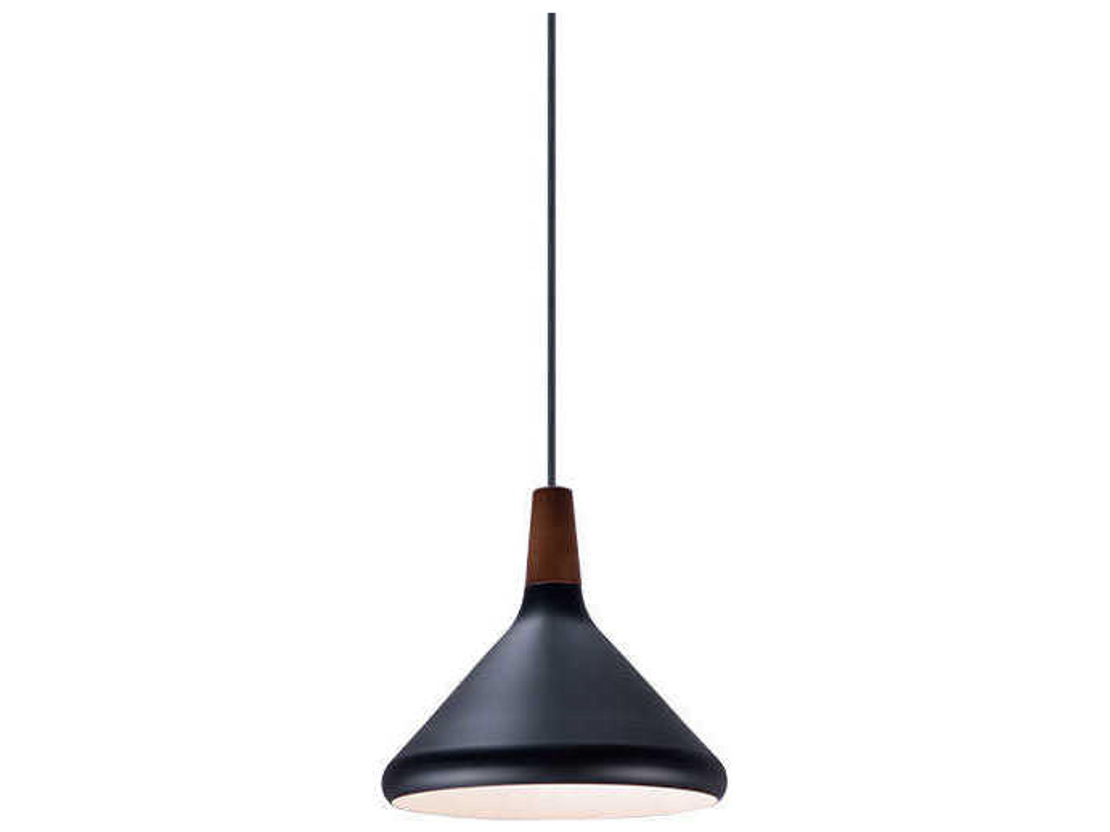 Maxim Lighting Nordic 1-Light Walnut Black Mini Pendant