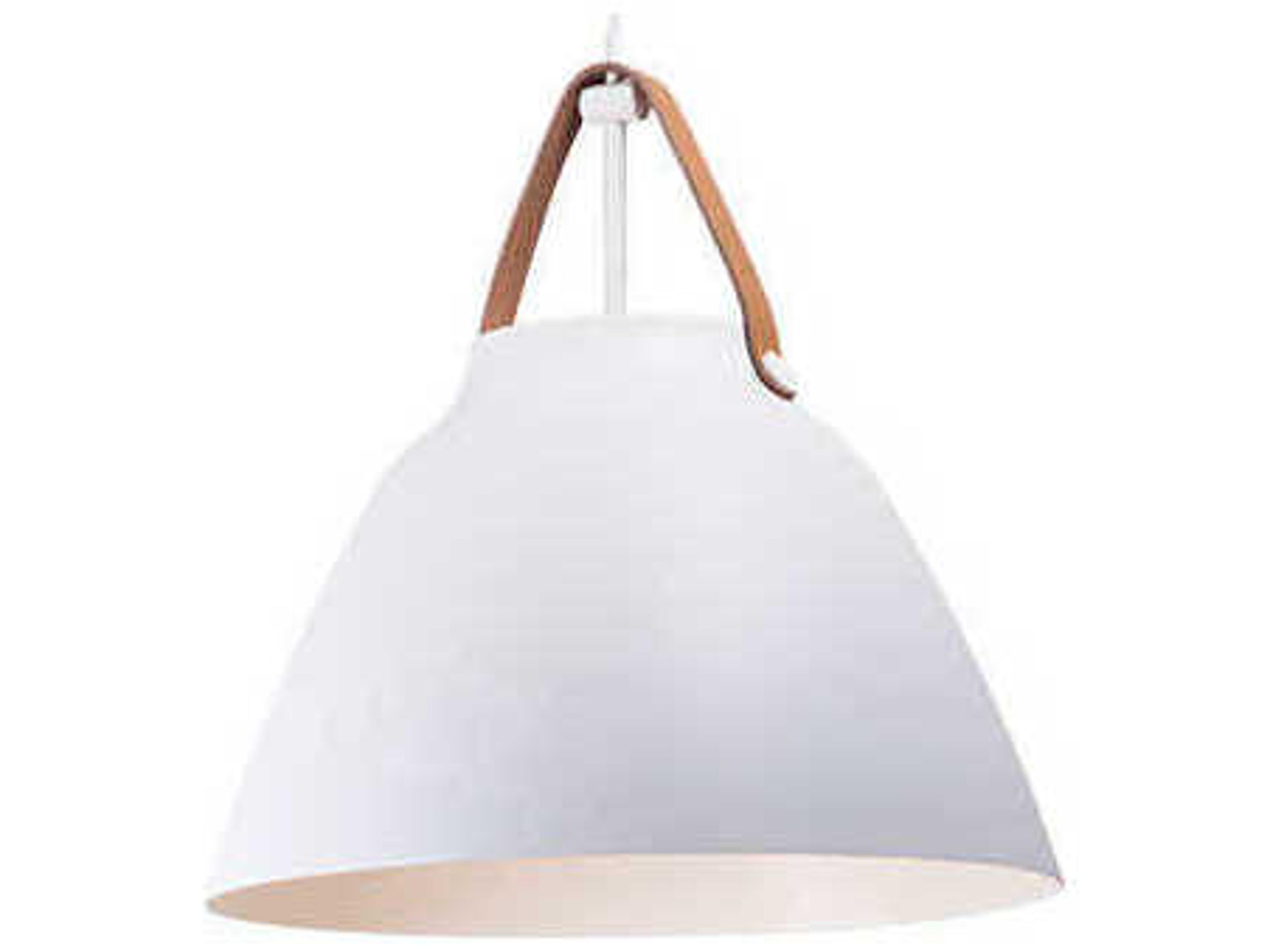 Maxim Lighting Nordic 1-Light Tan Leather White Pendant