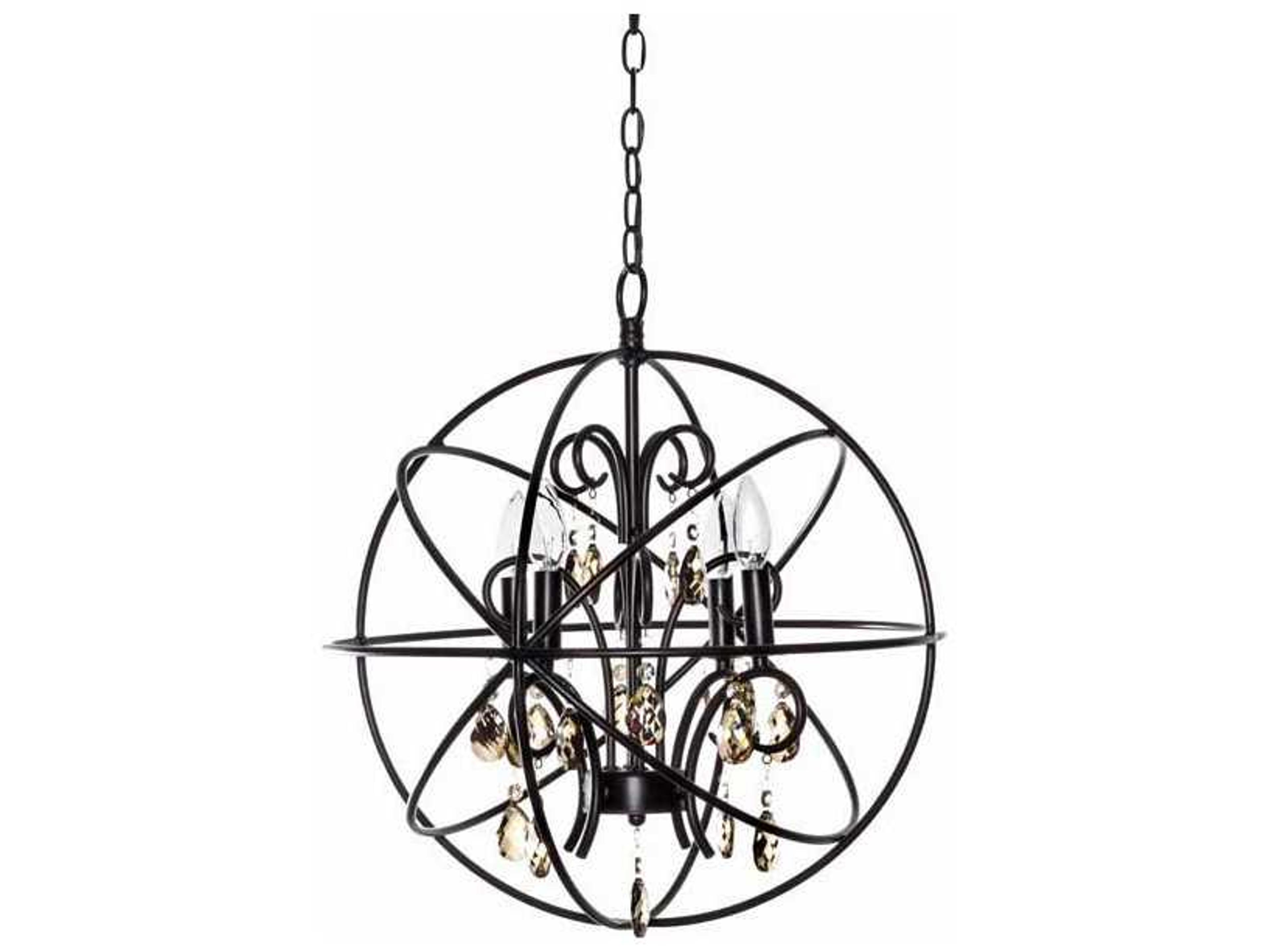 Maxim Lighting Orbit 4-Light Oil Rubbed Bronze Crystal Glass Candelabra Globe Chandelier