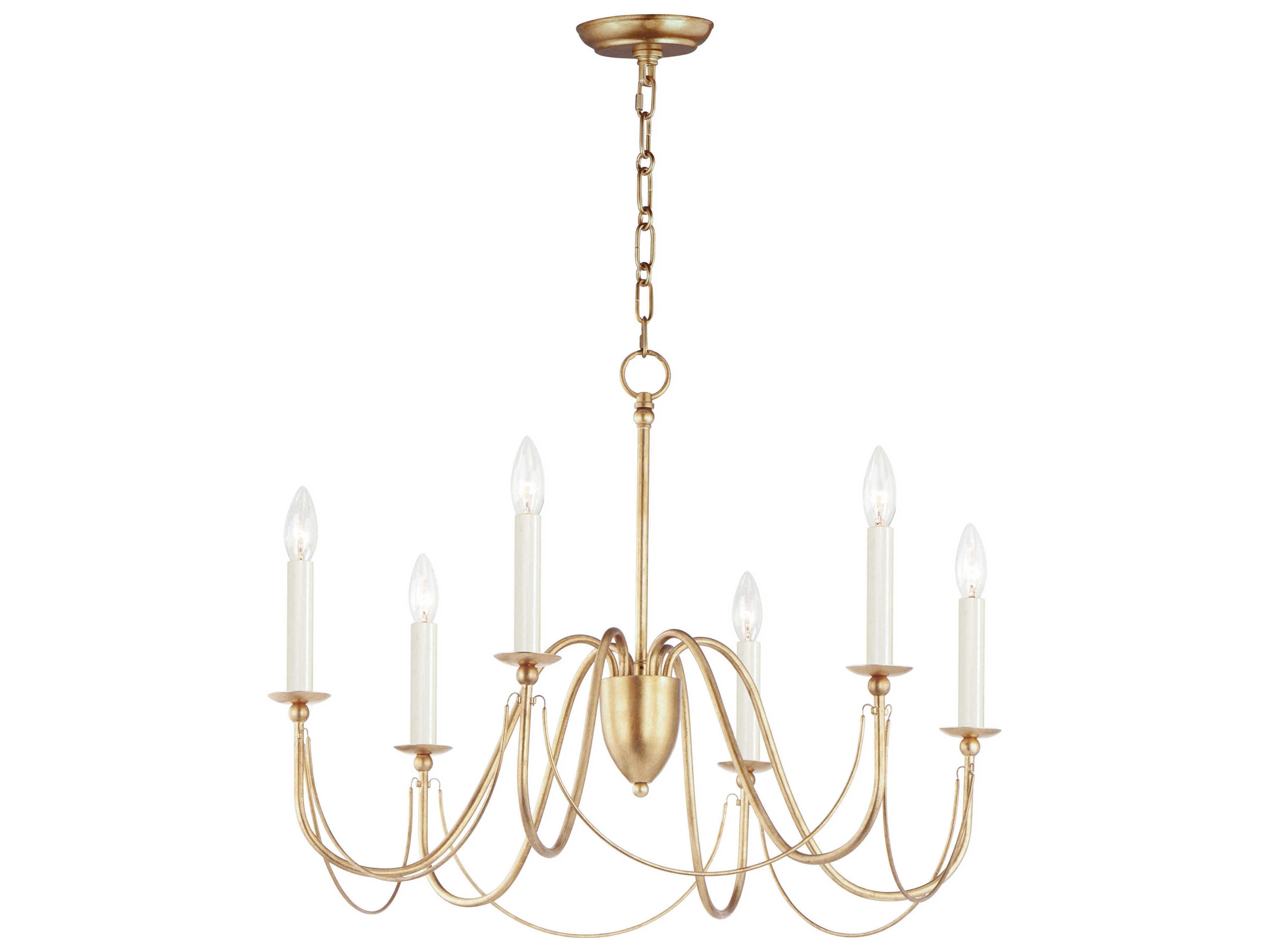 Maxim Lighting Plumette 6-Light Gold Leaf Candelabra Chandelier