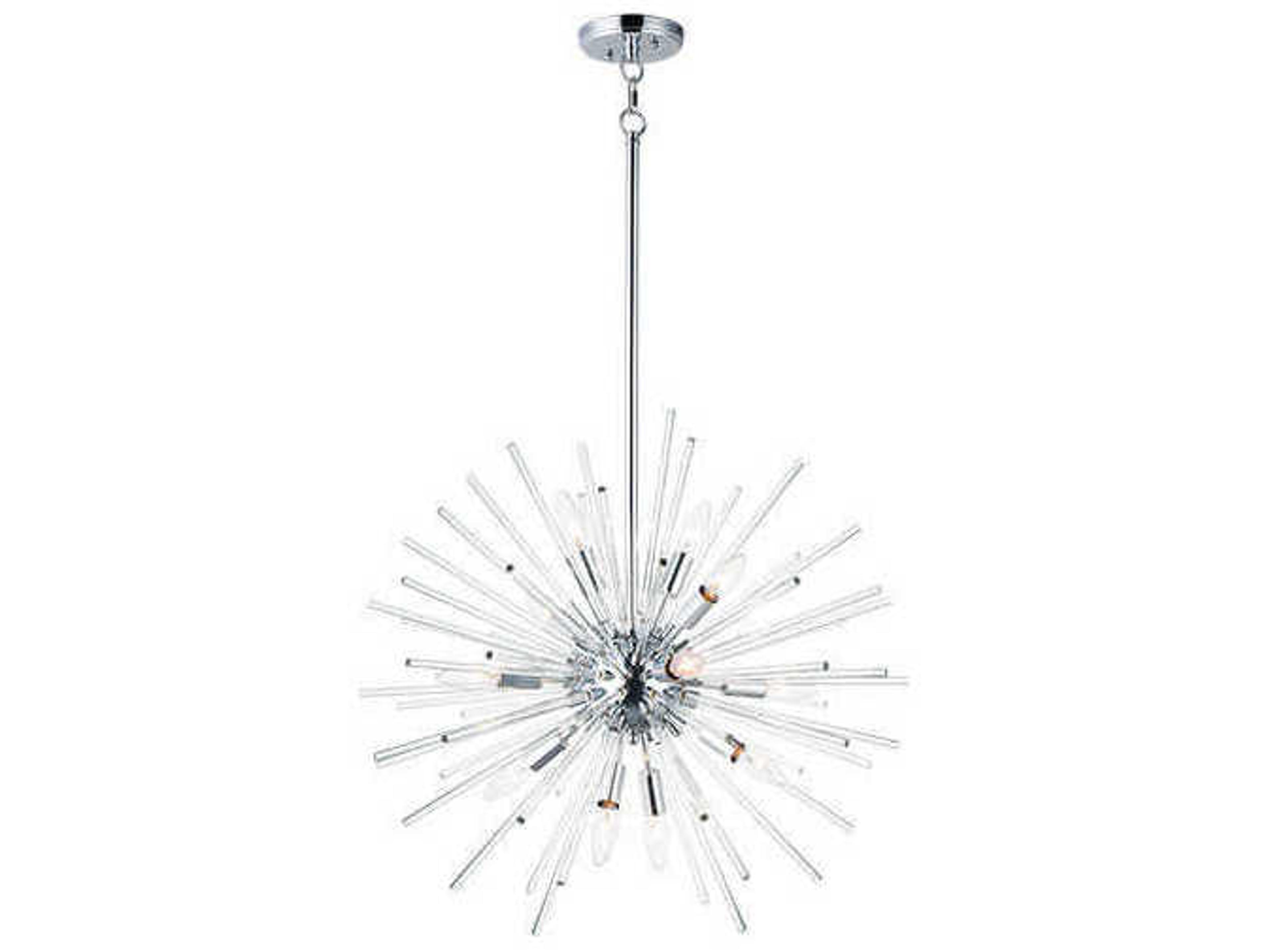 Maxim Lighting Polaris 12-Light Polished Chrome Clear Glass Sputnik Pendant