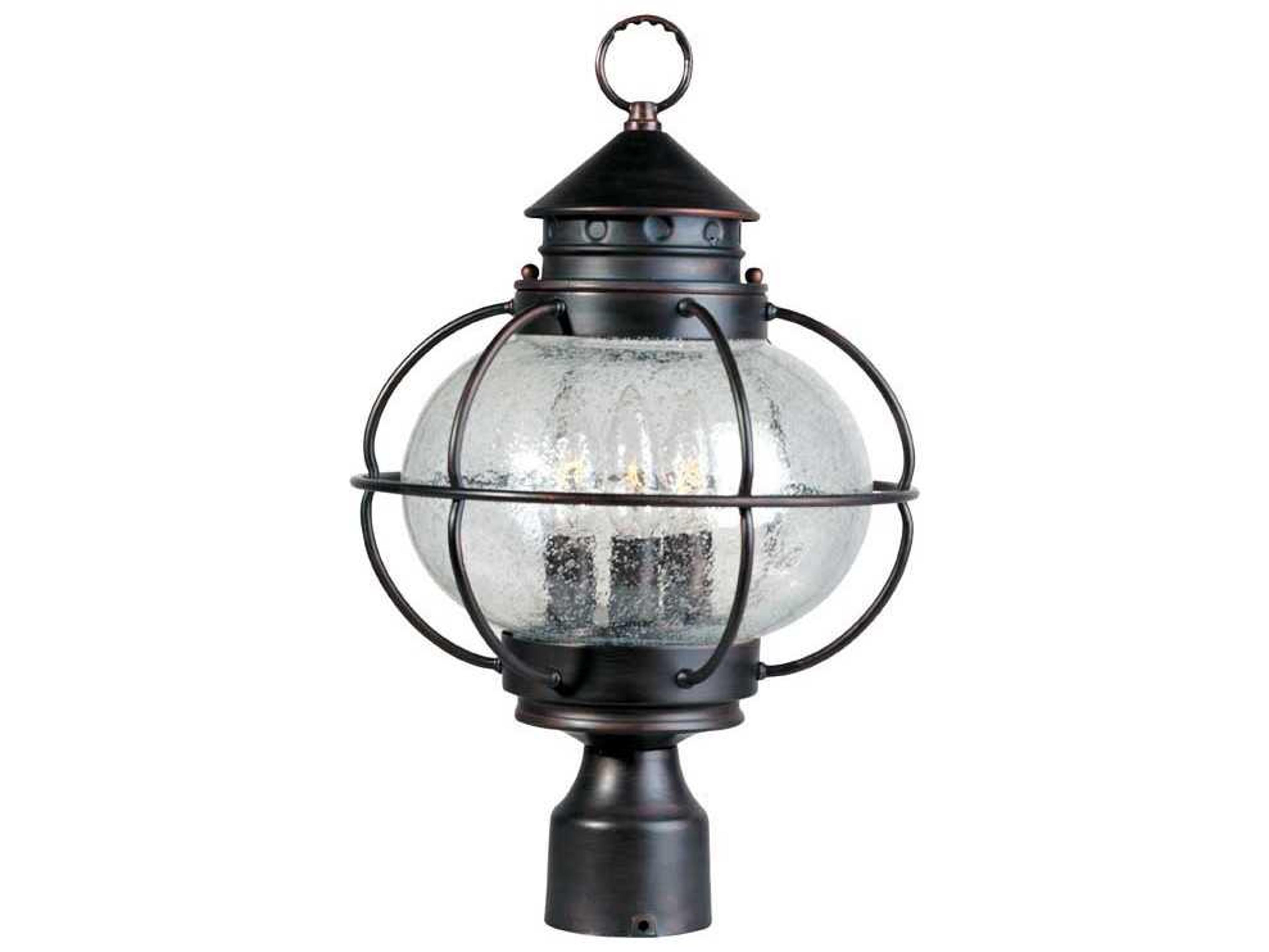 Maxim Lighting Portsmouth & Seedy Glass 3 - Light Outdoor Post Light