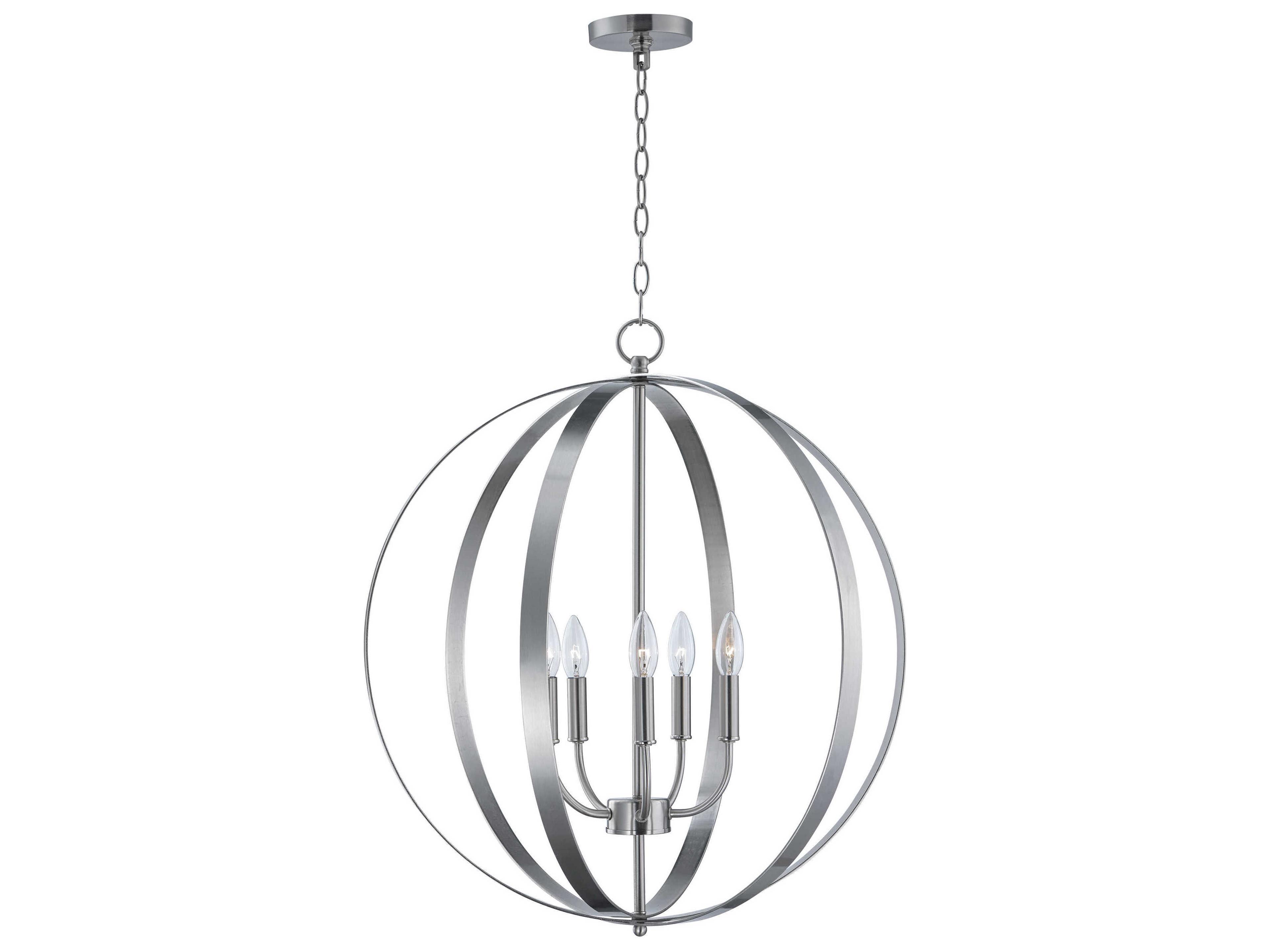 Maxim Lighting Provident 5-Light Satin Nickel Candelabra Globe Chandelier
