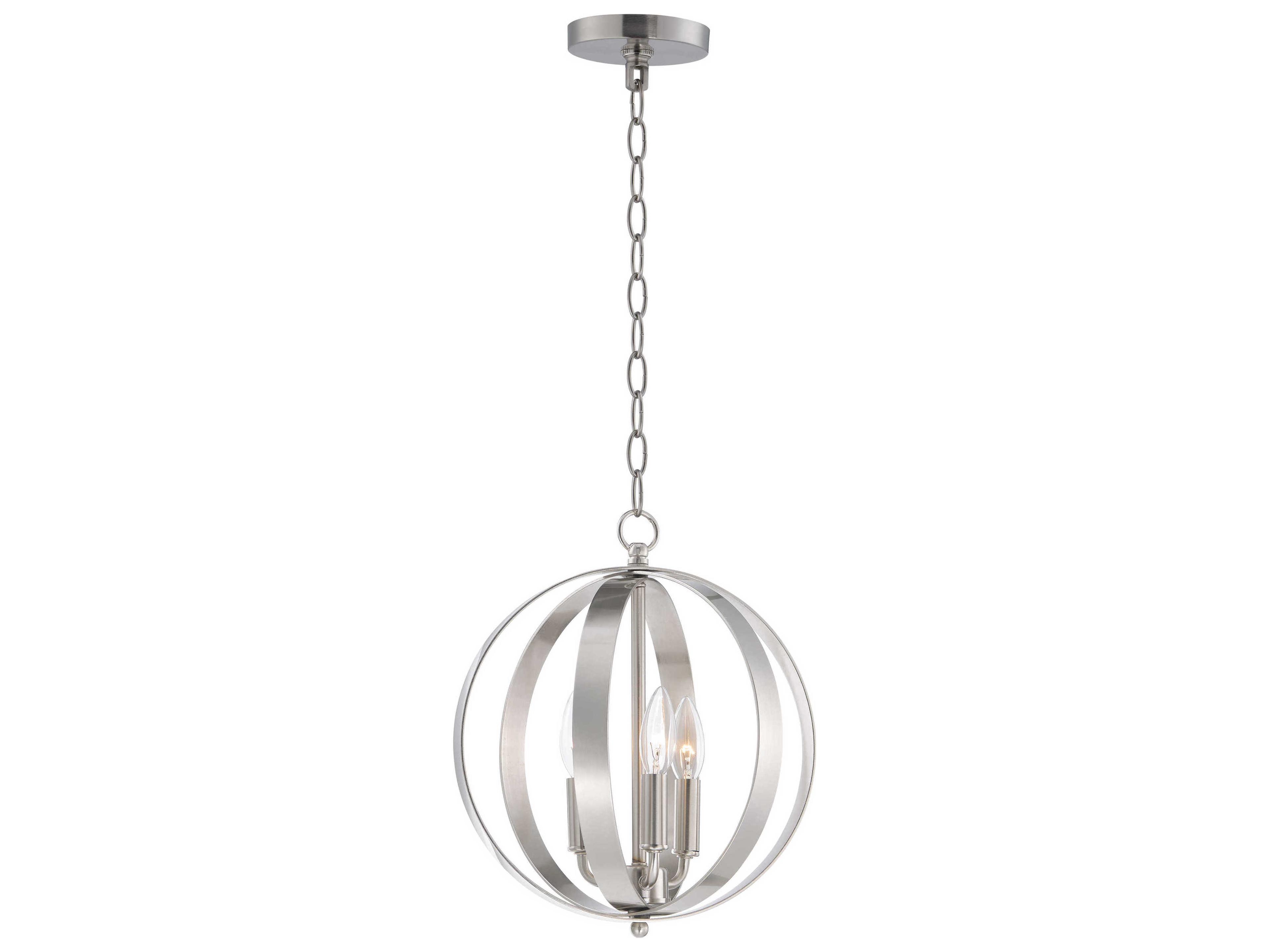 Maxim Lighting Provident 3-Light Satin Nickel Candelabra Globe Chandelier