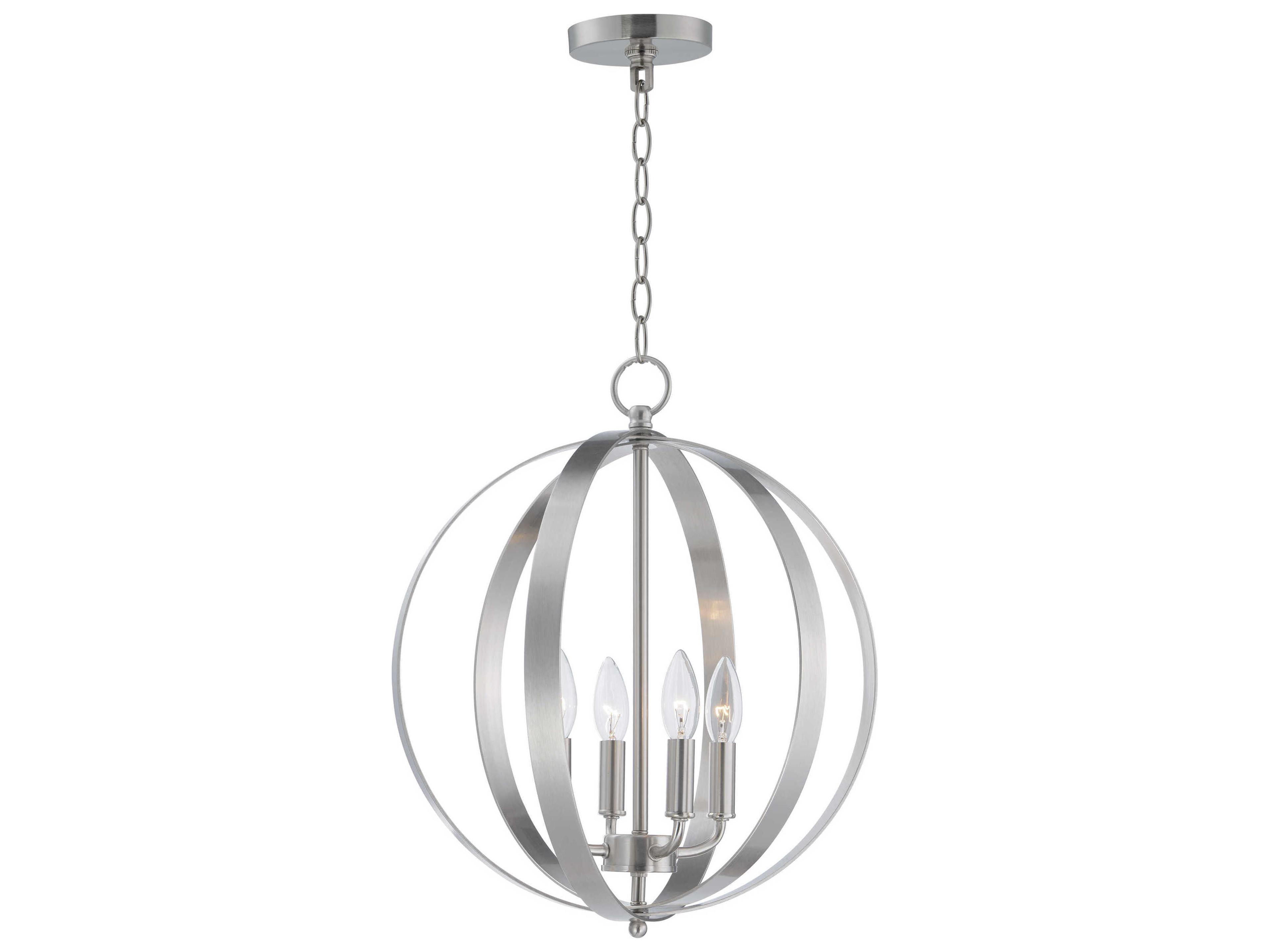 Maxim Lighting Provident 4-Light Satin Nickel Candelabra Globe Chandelier