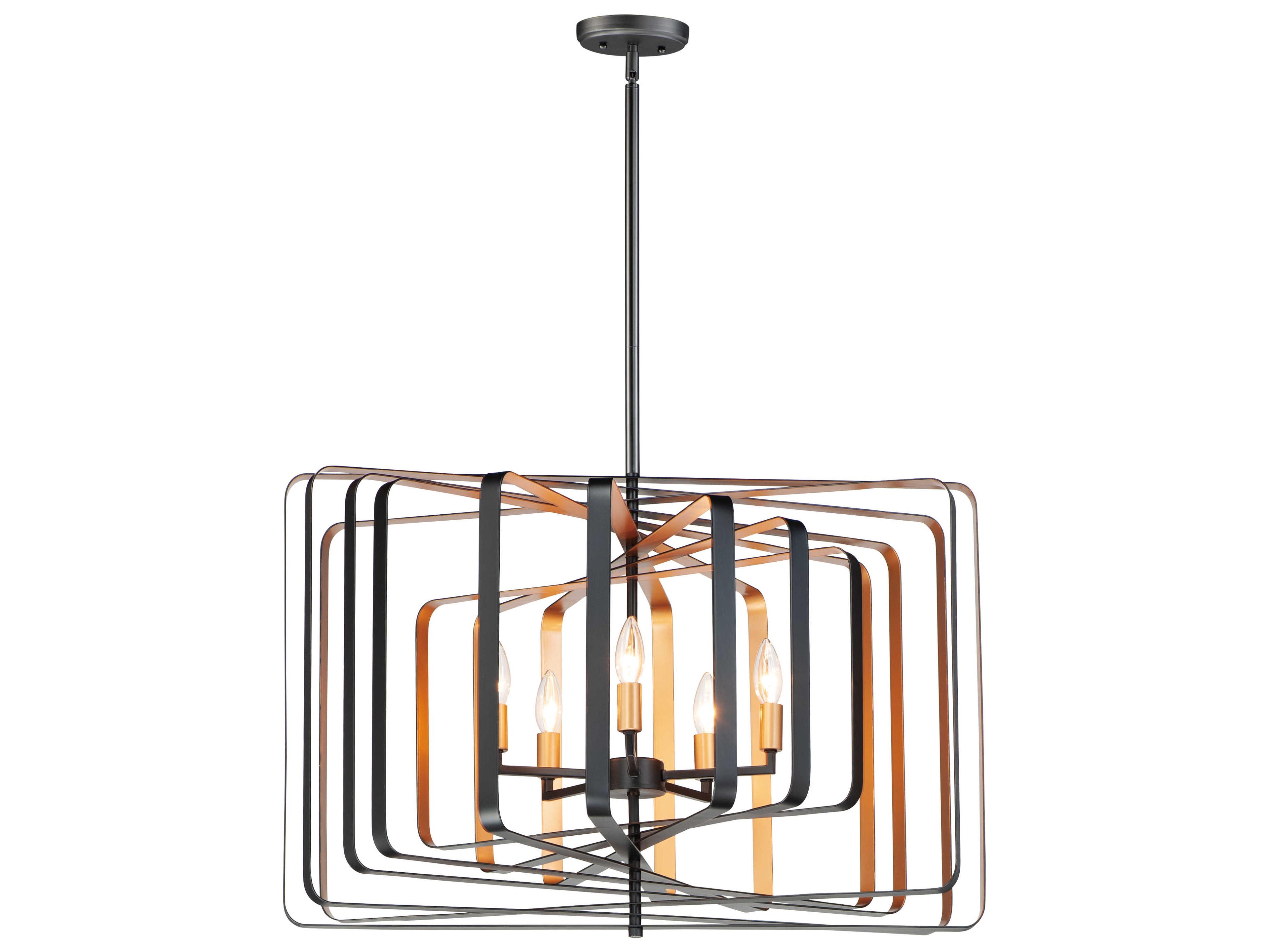Maxim Lighting Radial 5-Light Black Gold Candelabra Geometric Chandelier