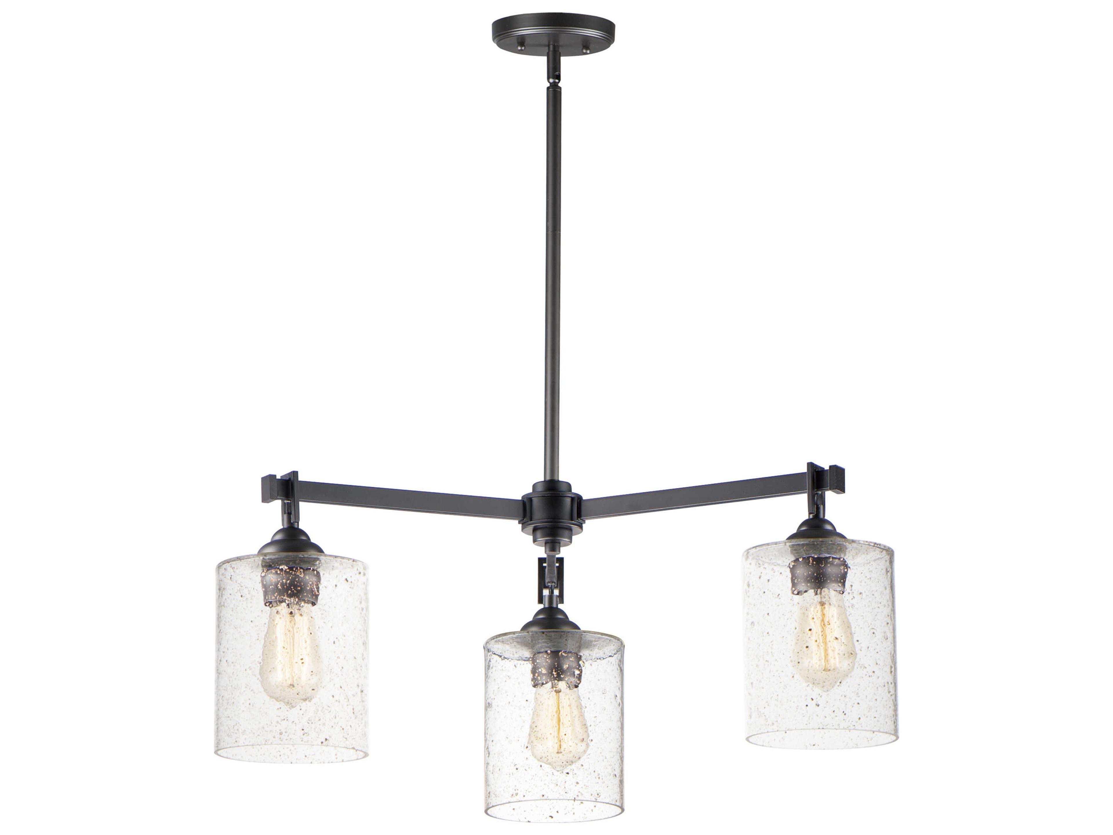 Maxim Lighting Stonehenge 3-Light Bronze Glass Cylinder Chandelier
