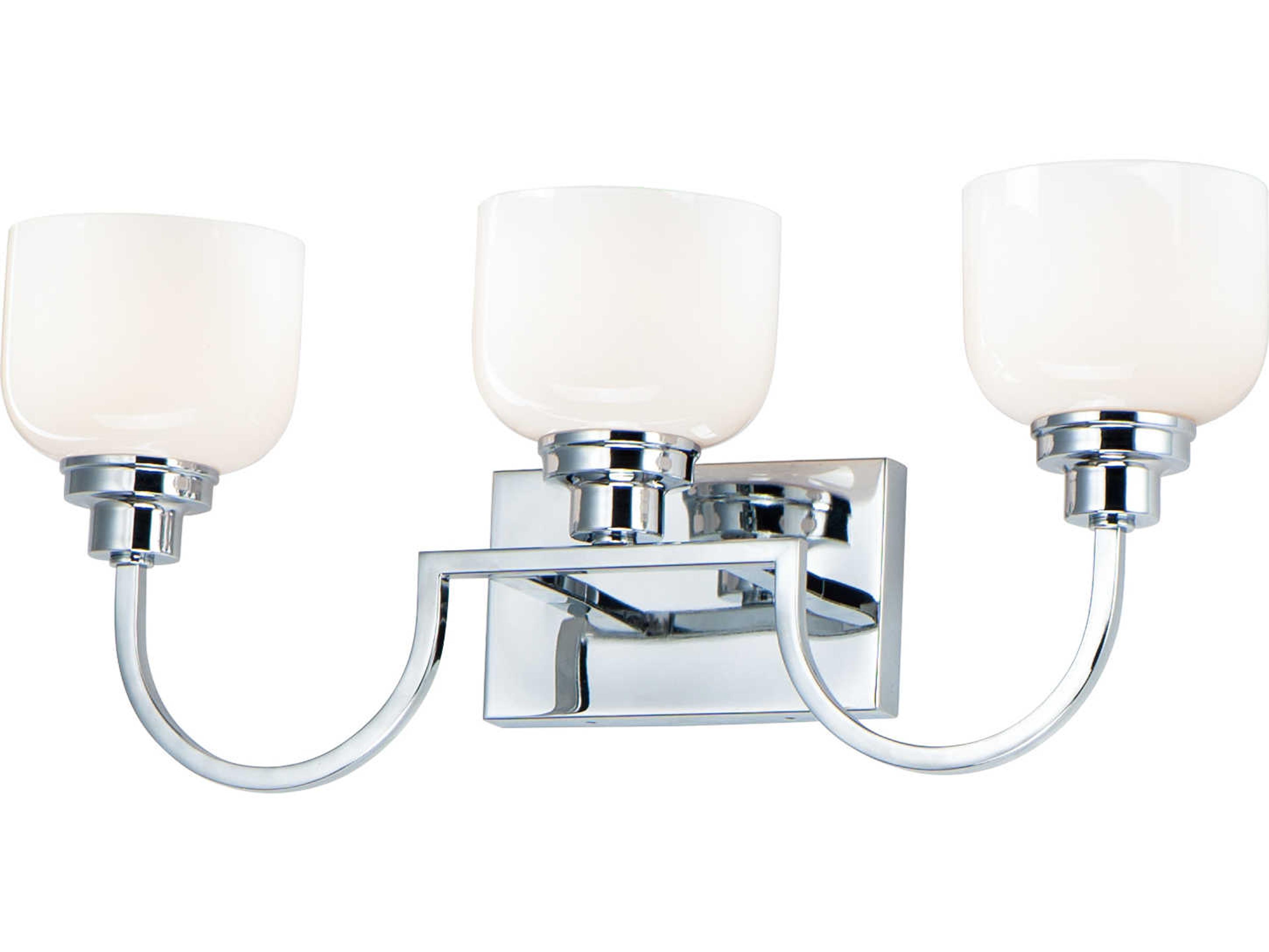 Maxim Lighting Swale 3-Light Polished Chrome Glass Vanity Light
