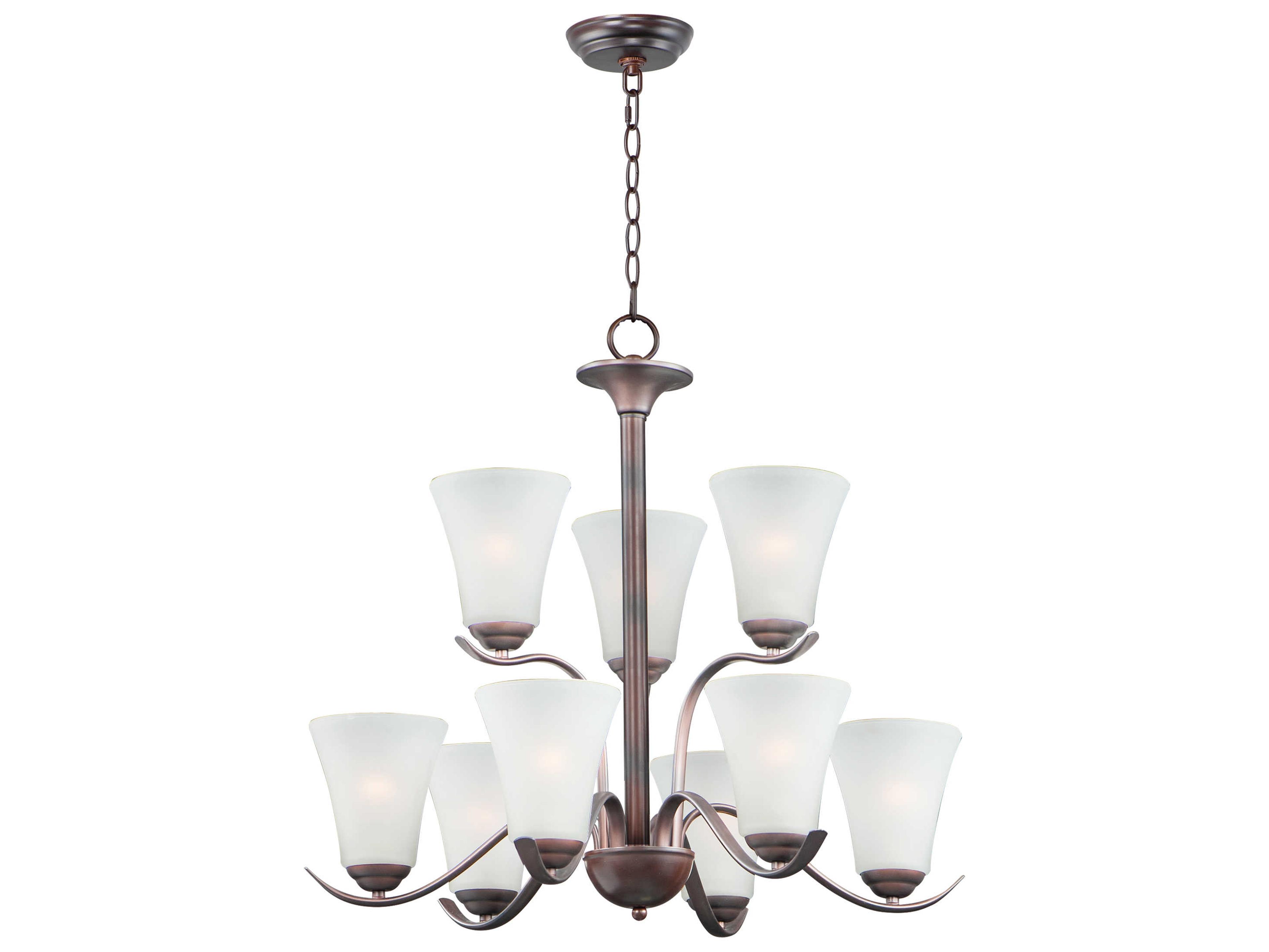 Maxim Lighting Vital 9-Light Bronze Glass Bell Chandelier
