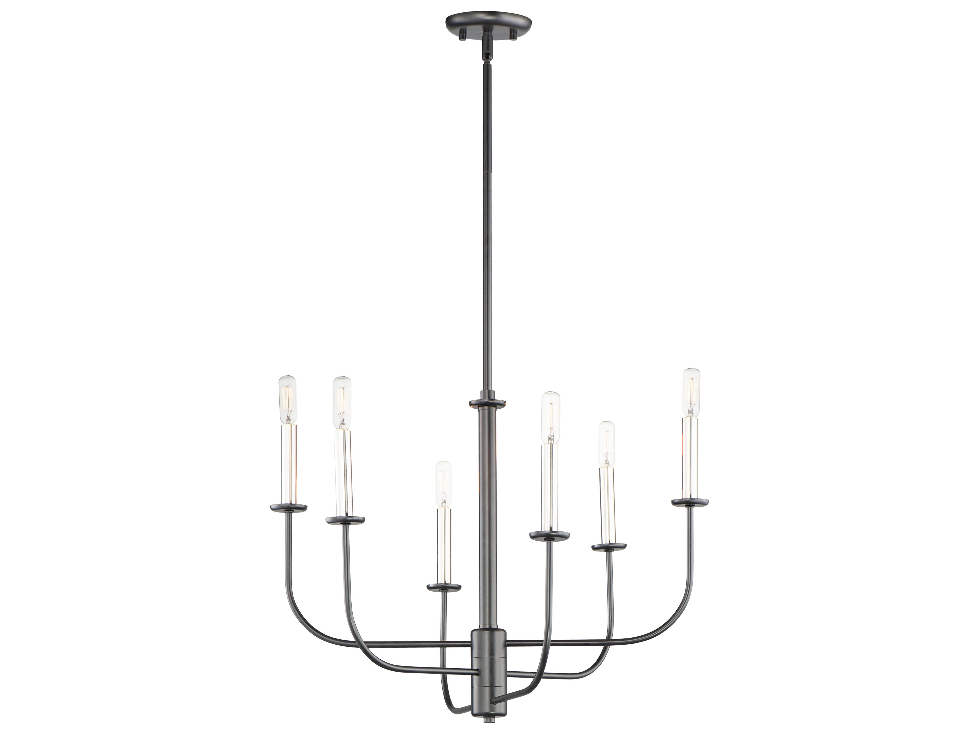 Maxim Lighting Wesley 6-Light Black Satin Nickel Candelabra Chandelier