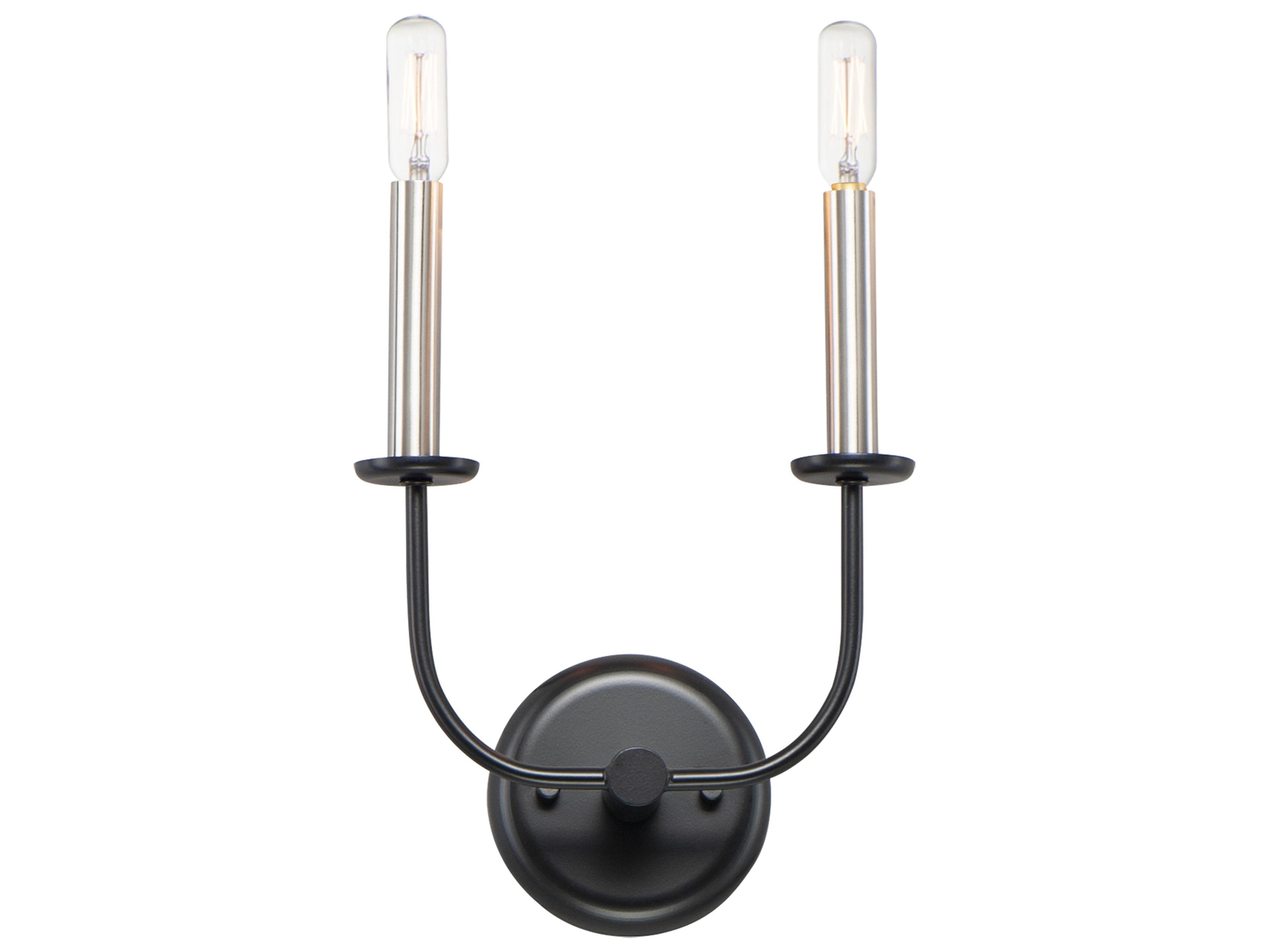Maxim Lighting Wesley 2-Light Black Satin Nickel Wall Sconce