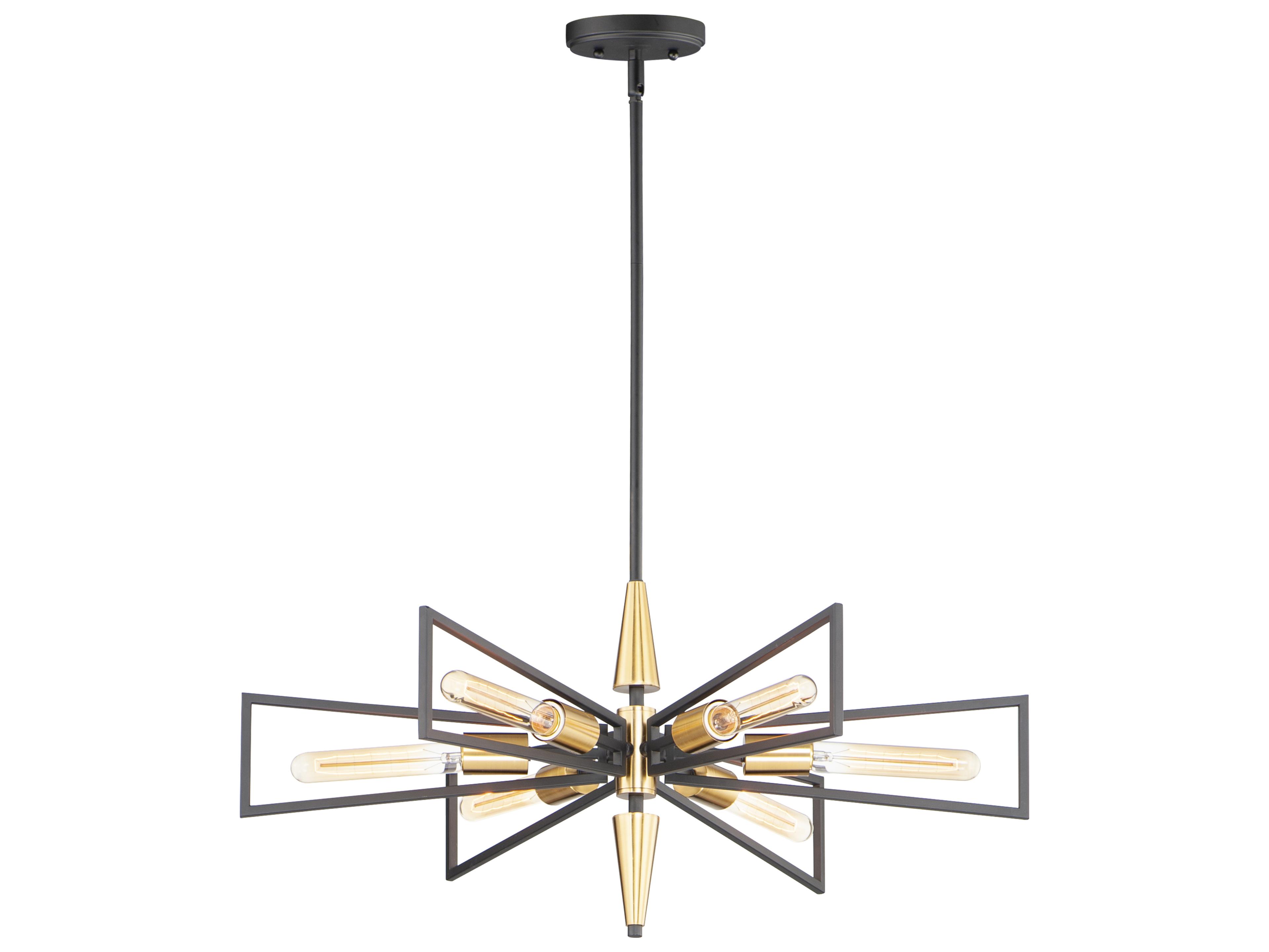 Maxim Lighting Wings 6-Light Black Satin Brass Geometric Sputnik Chandelier