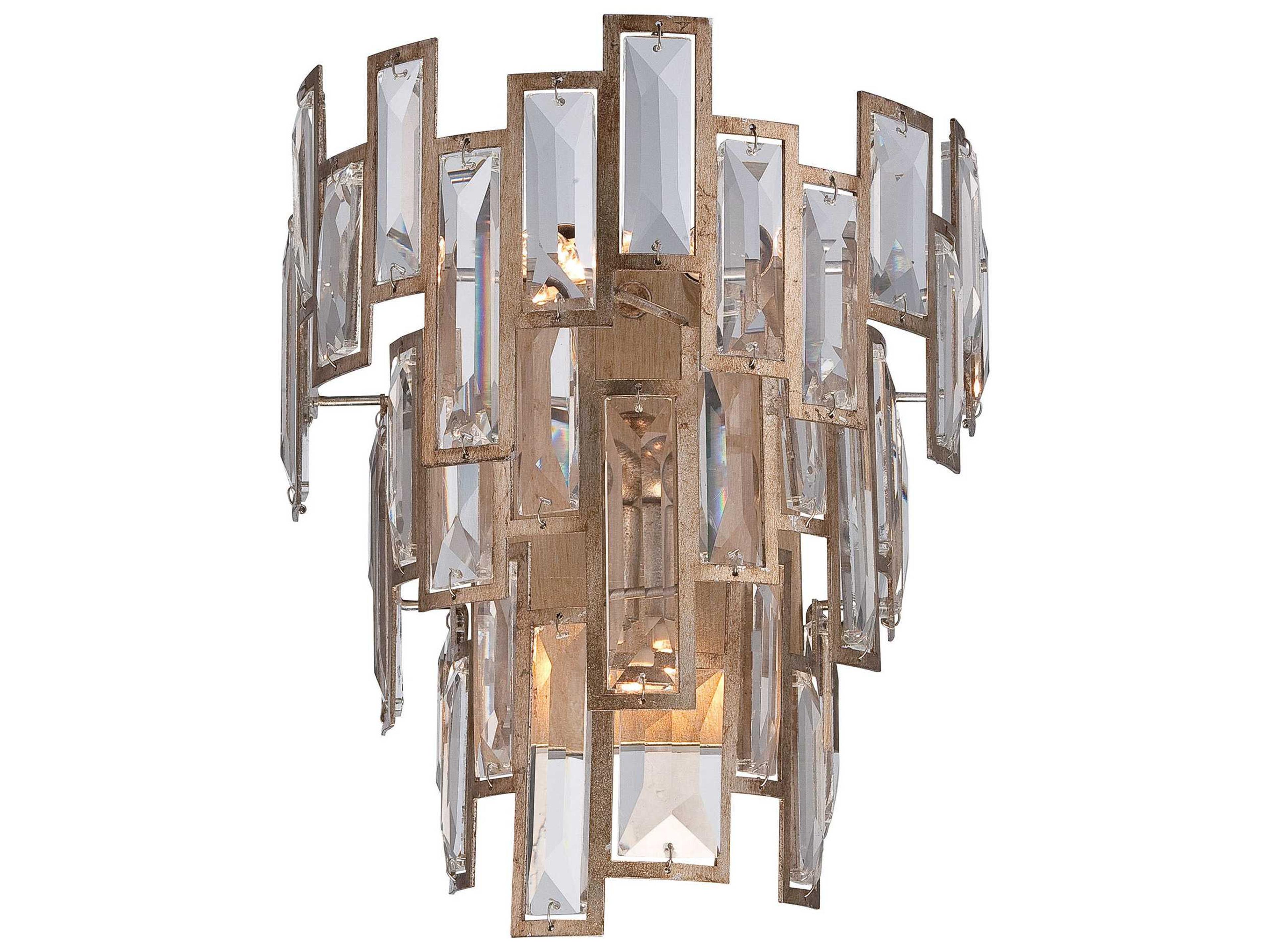 Metropolitan Bel Mondo 3-Light Luxor Gold Crystal Wall Sconce