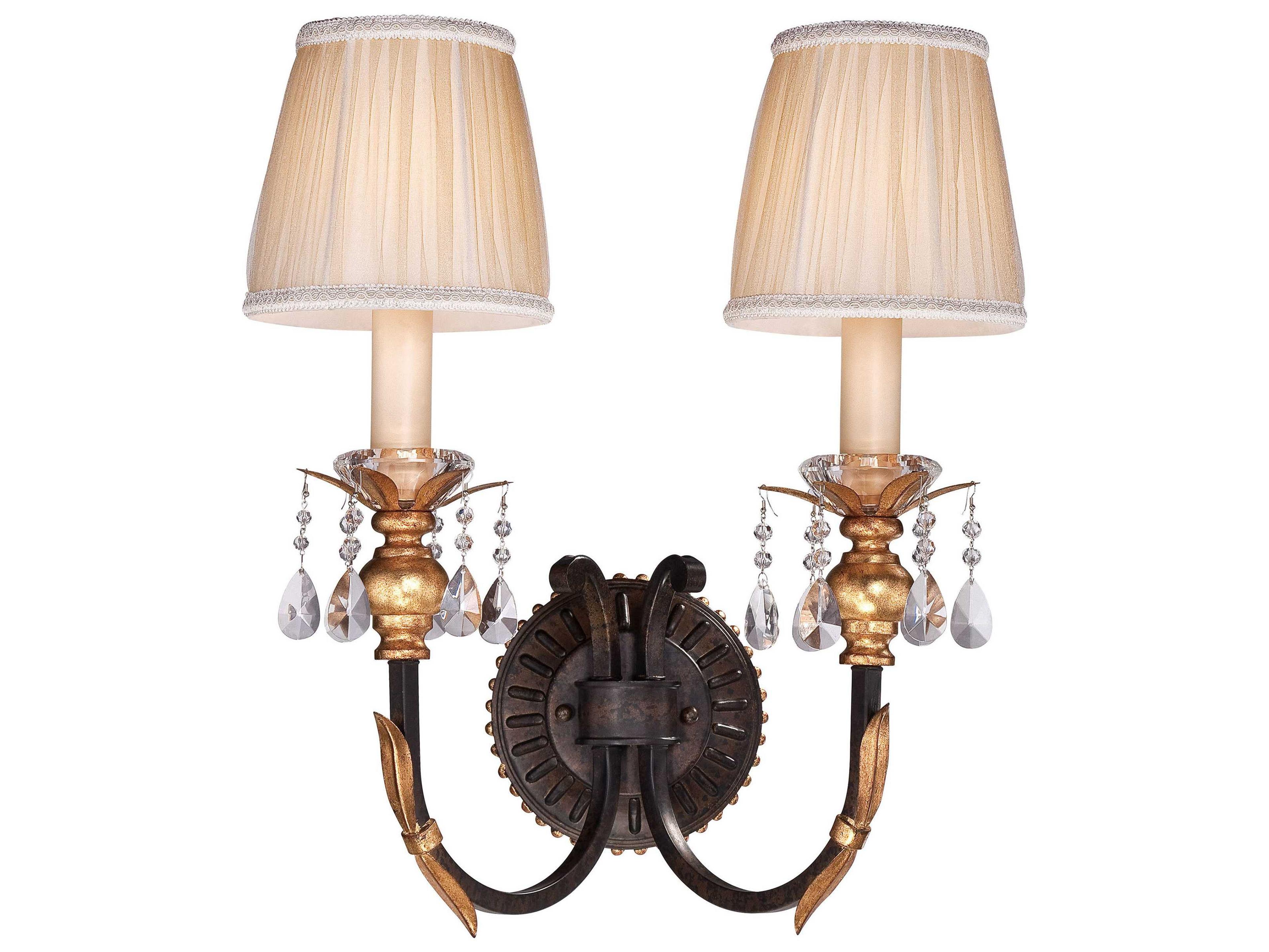 Metropolitan Bella Cristallo French Bronze With Gold Highlight Crystal Wall Sconce