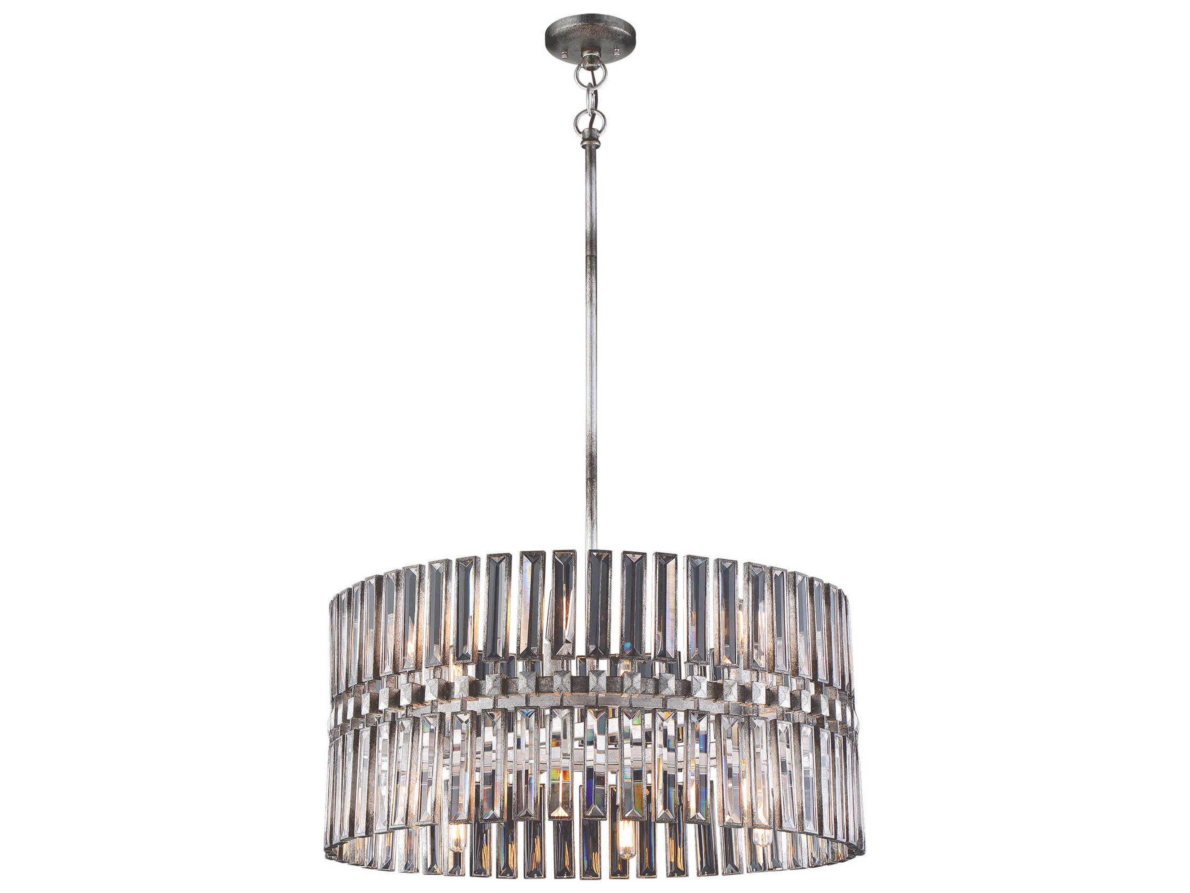 Metropolitan Belle Aurore 12-Light Shadow Silver Leaf Crystal Glass Pendant