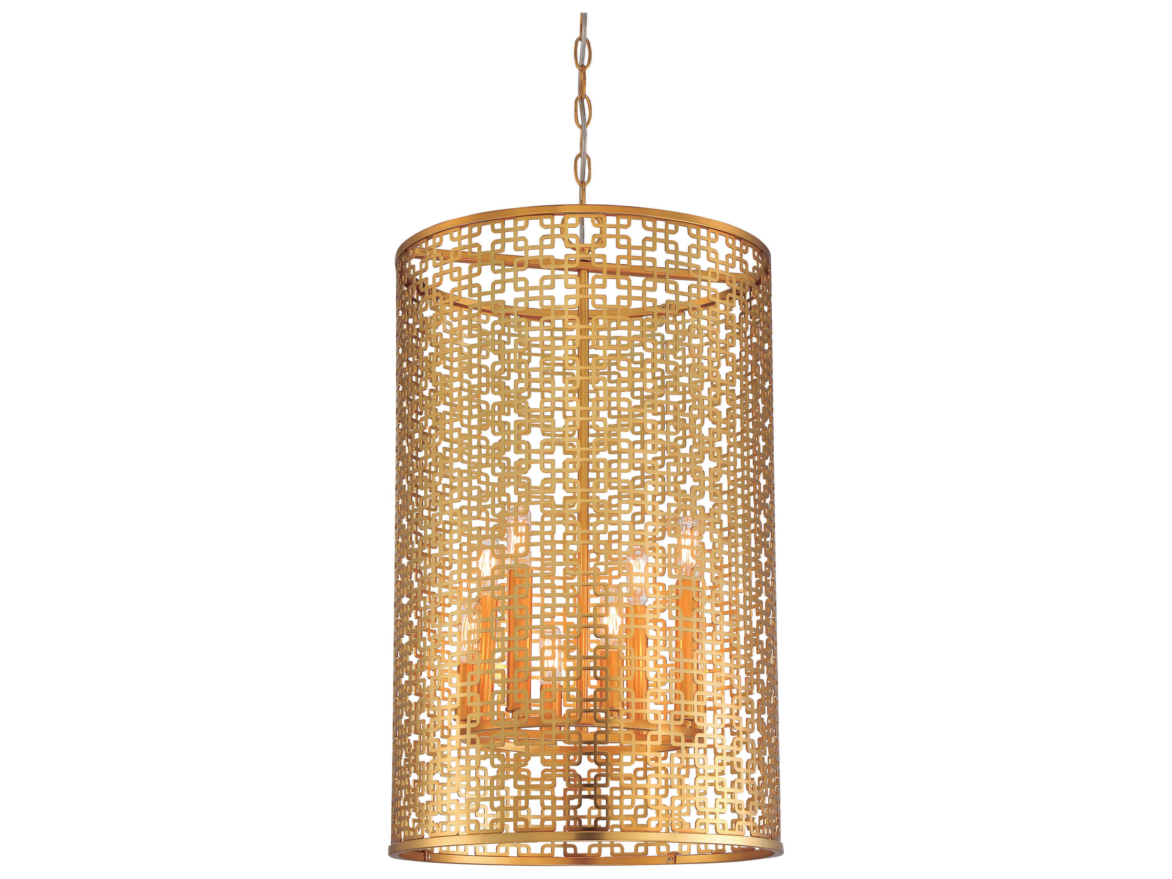Metropolitan Blairmoor 8-Light Honey Gold LED Drum Pendant