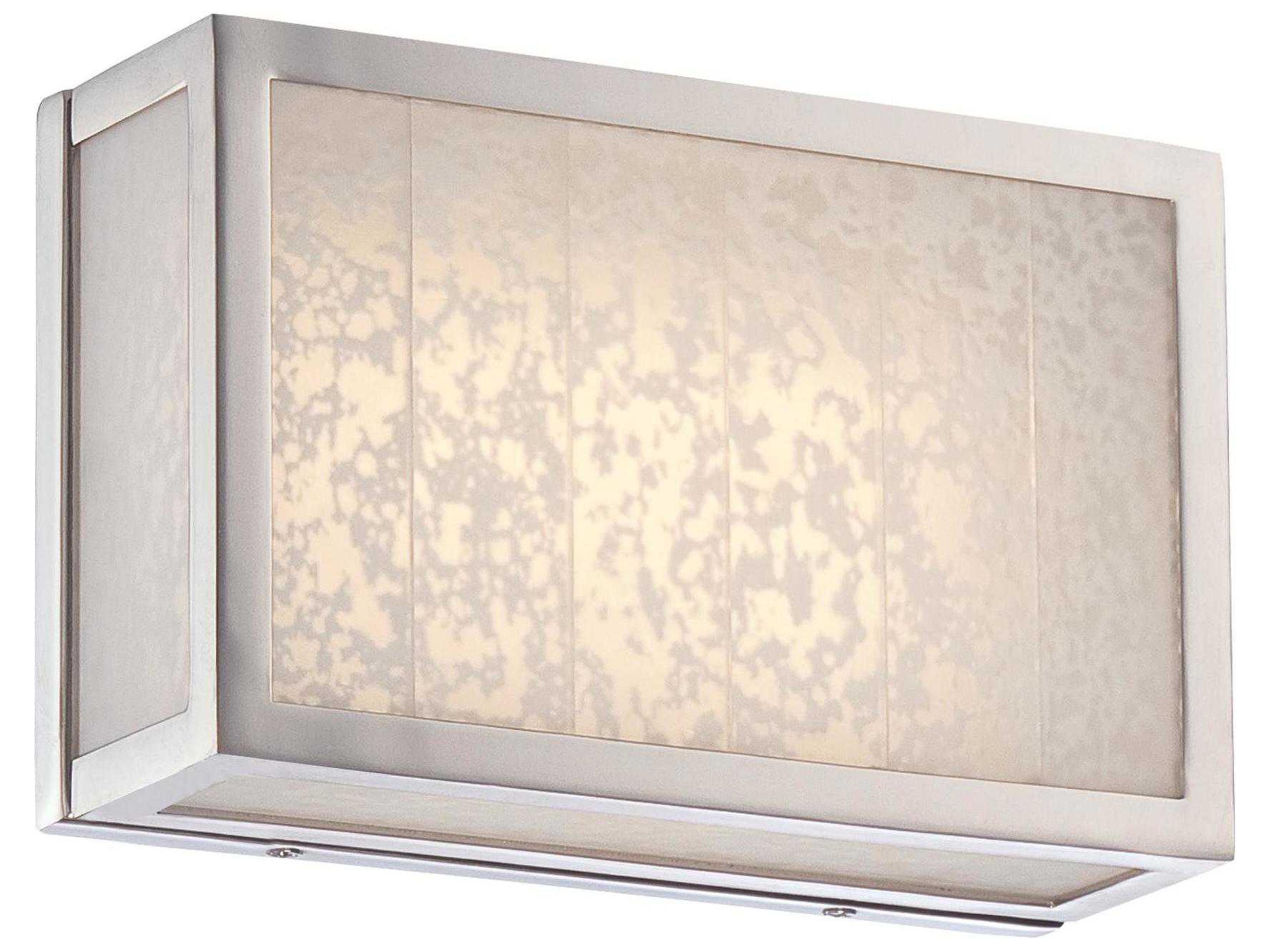 Metropolitan Lake Frost Polished Nickel Glass LED Vanity Light