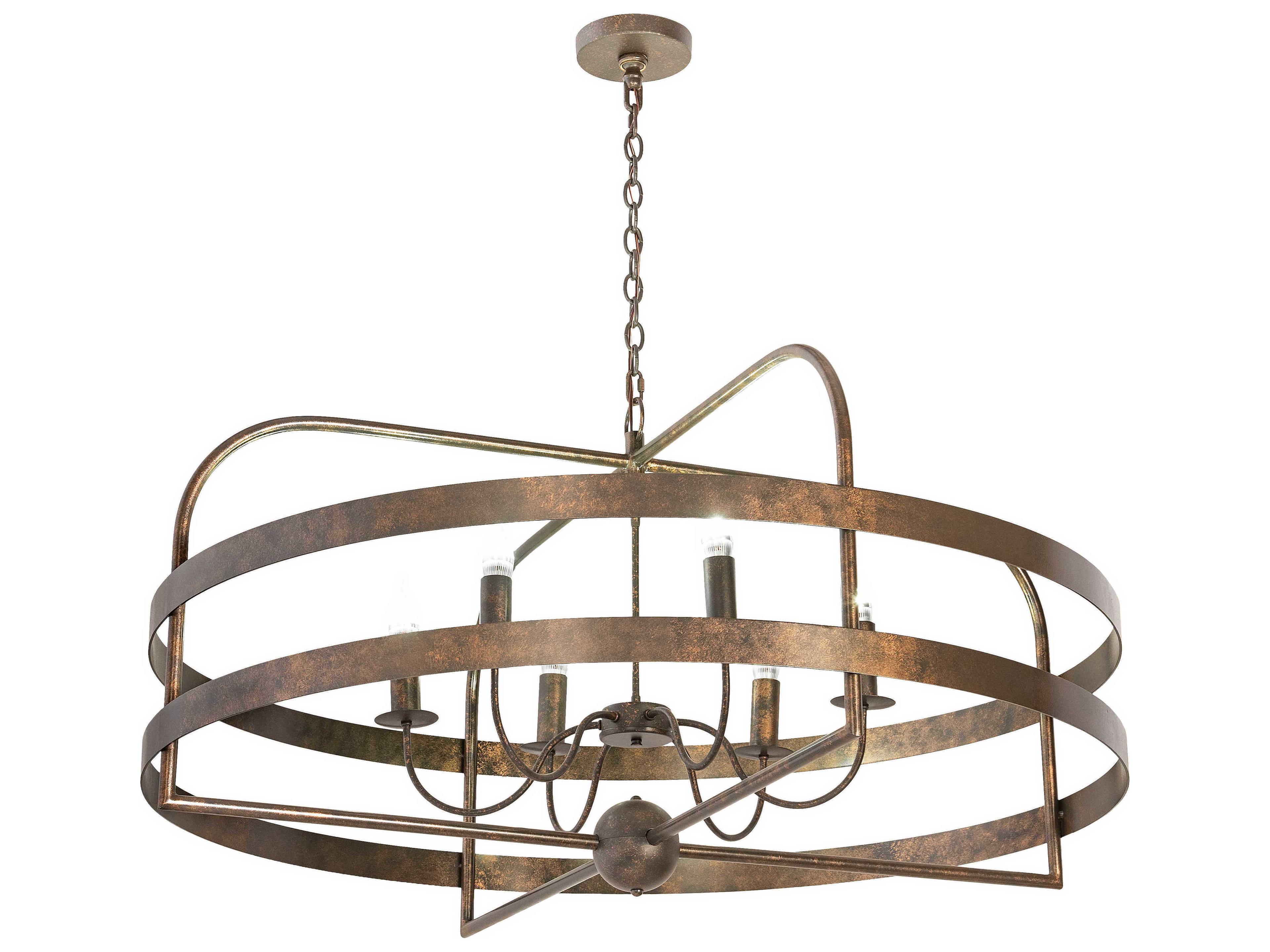 Meyda Aldari 6-Light Black Gold LED Candelabra Geometric Chandelier