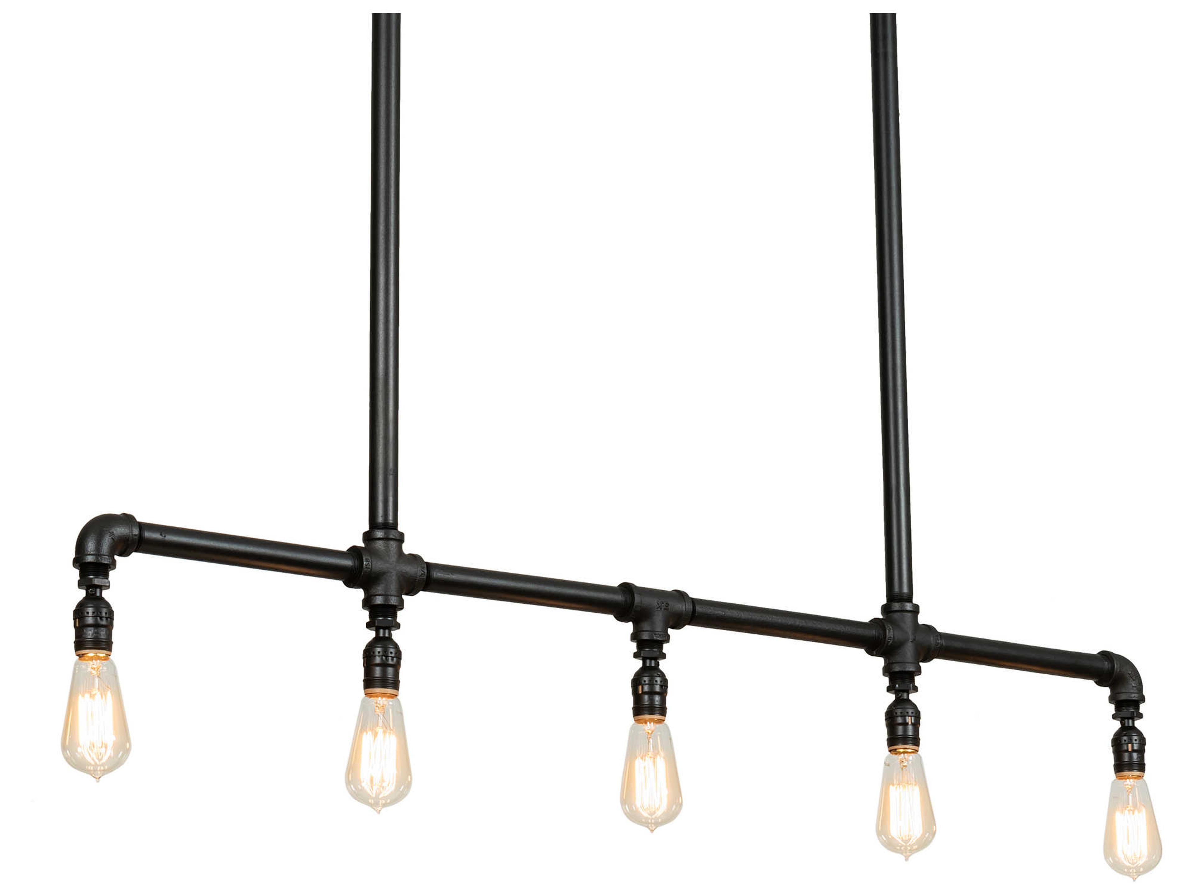 Meyda Alva 5-Light Black LED Linear Island Pendant