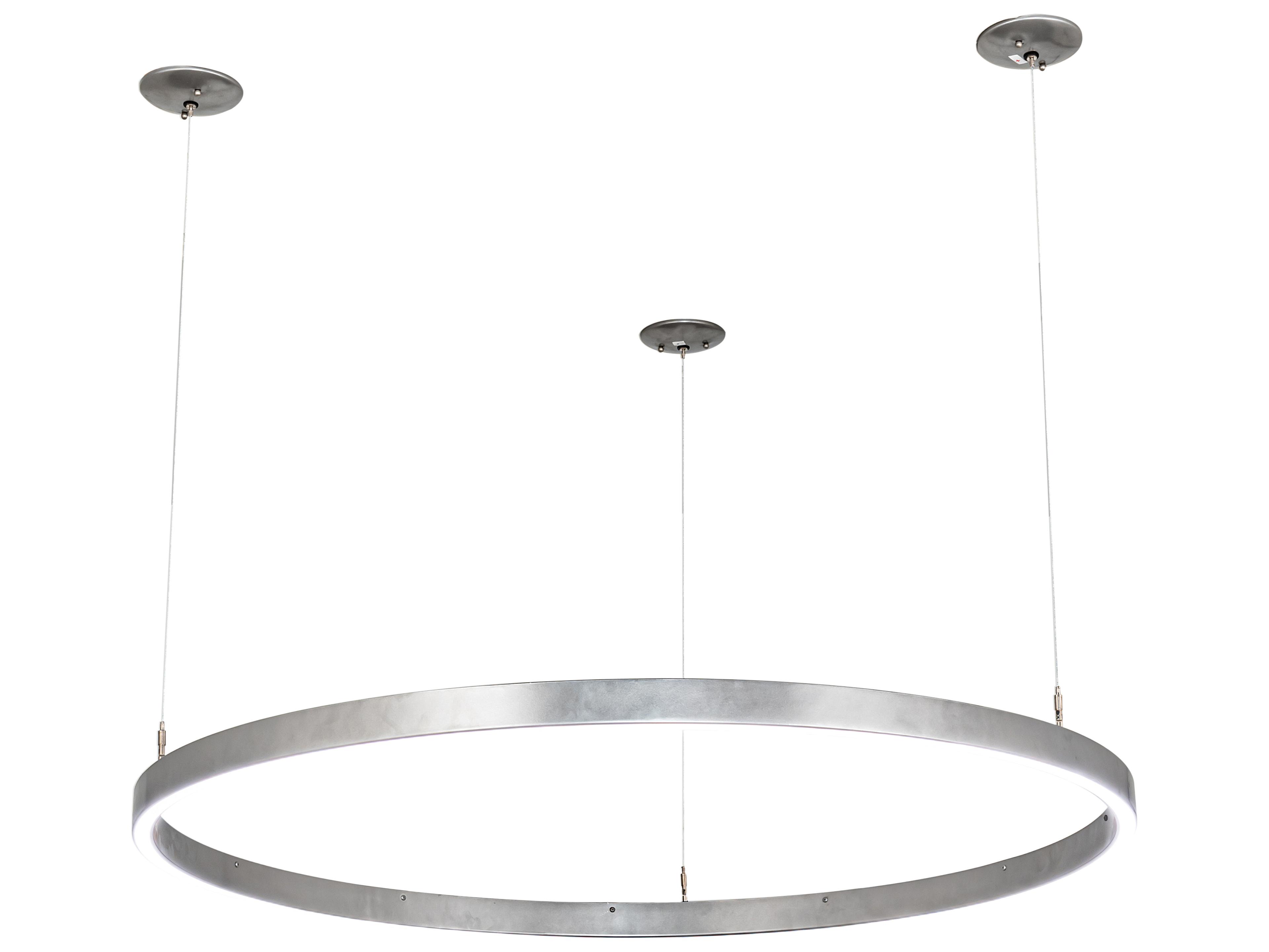 Meyda Anillo Nickel White LED Round Pendant