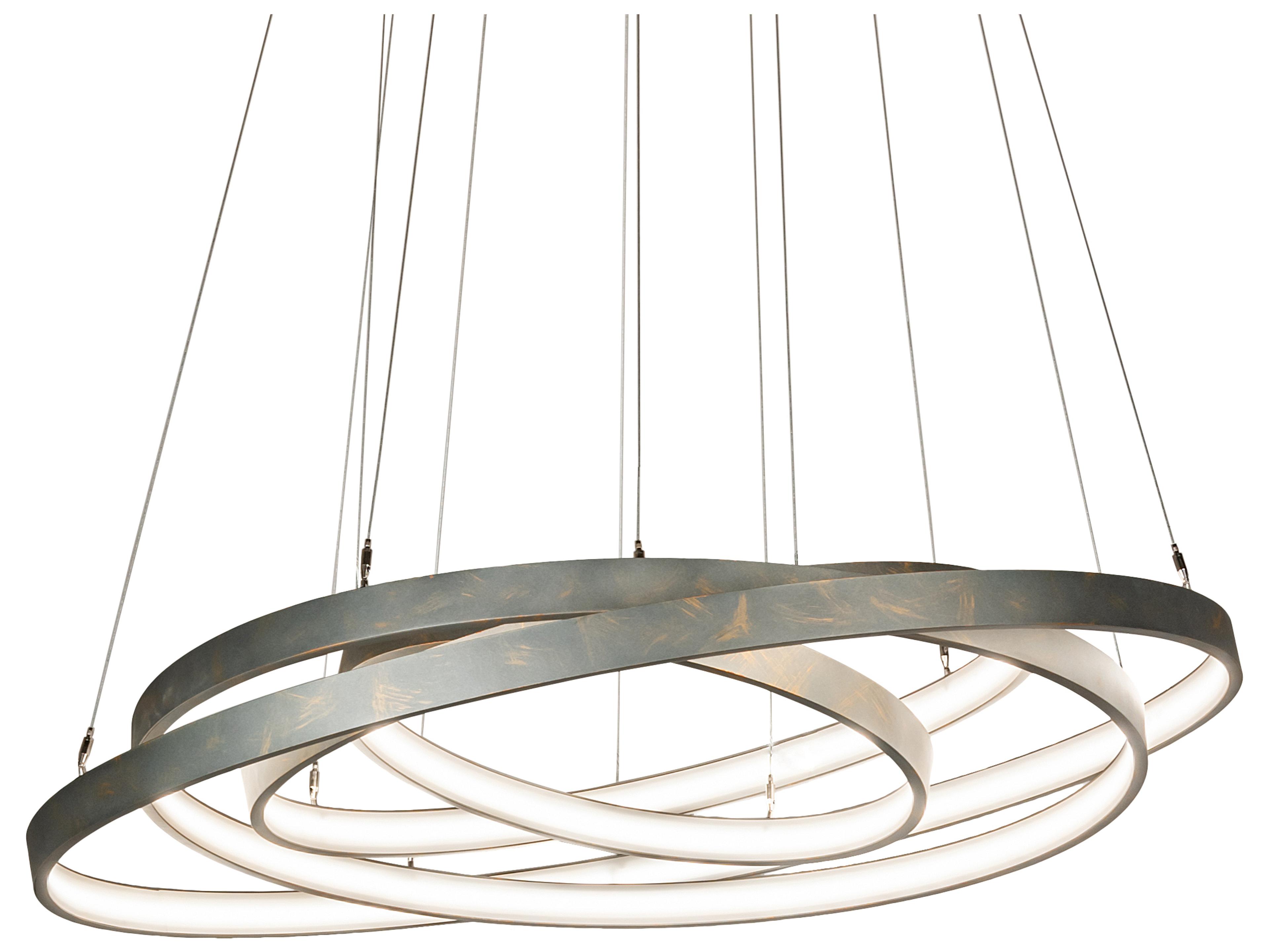 Meyda Anillo French Bronzed White LED Round Tiered Pendant