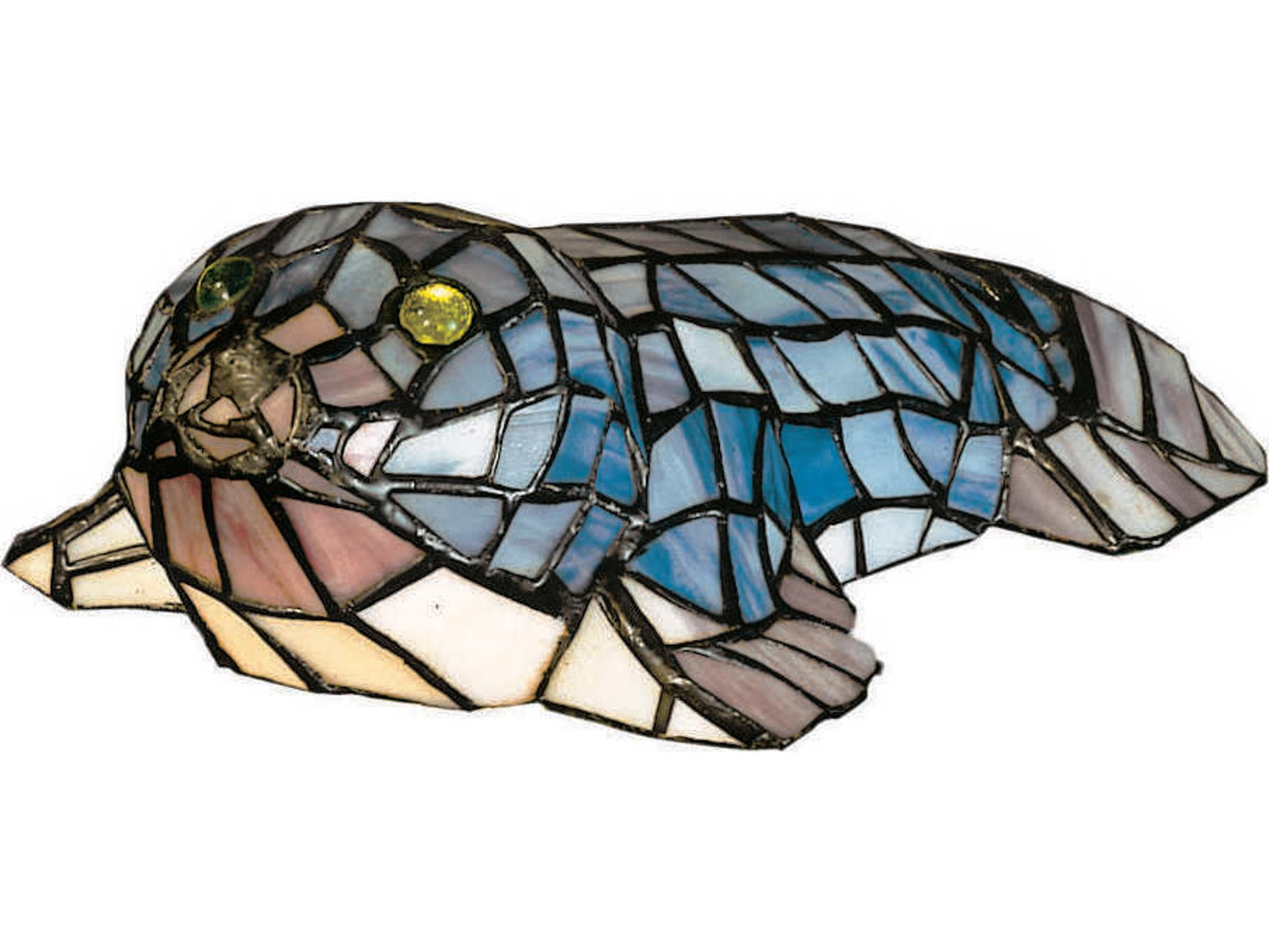 Meyda Seal Accent Blue Tiffany Table Lamp