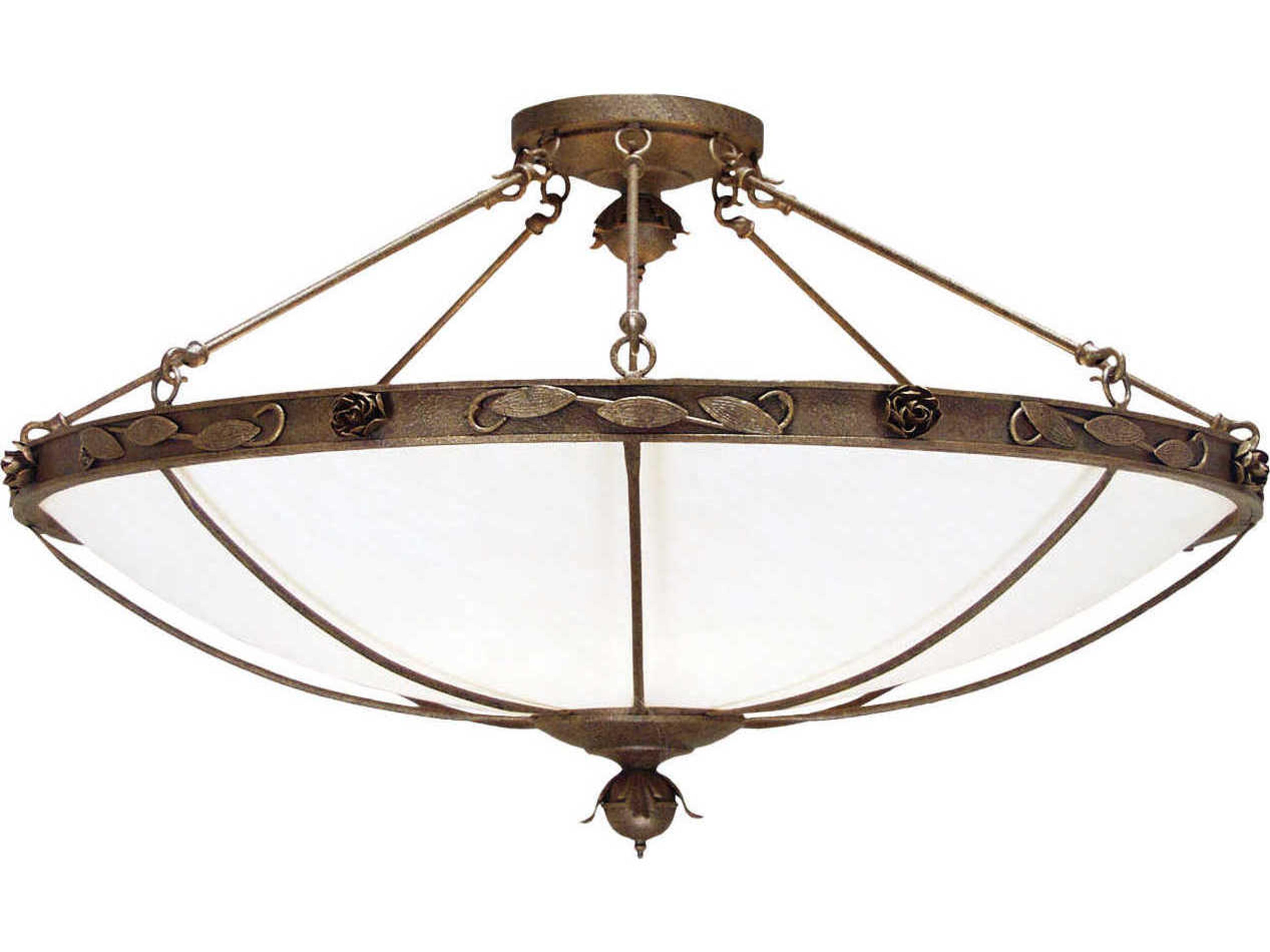 Meyda Arabesque 8-Light White Gold Bowl Semi Flush Mount