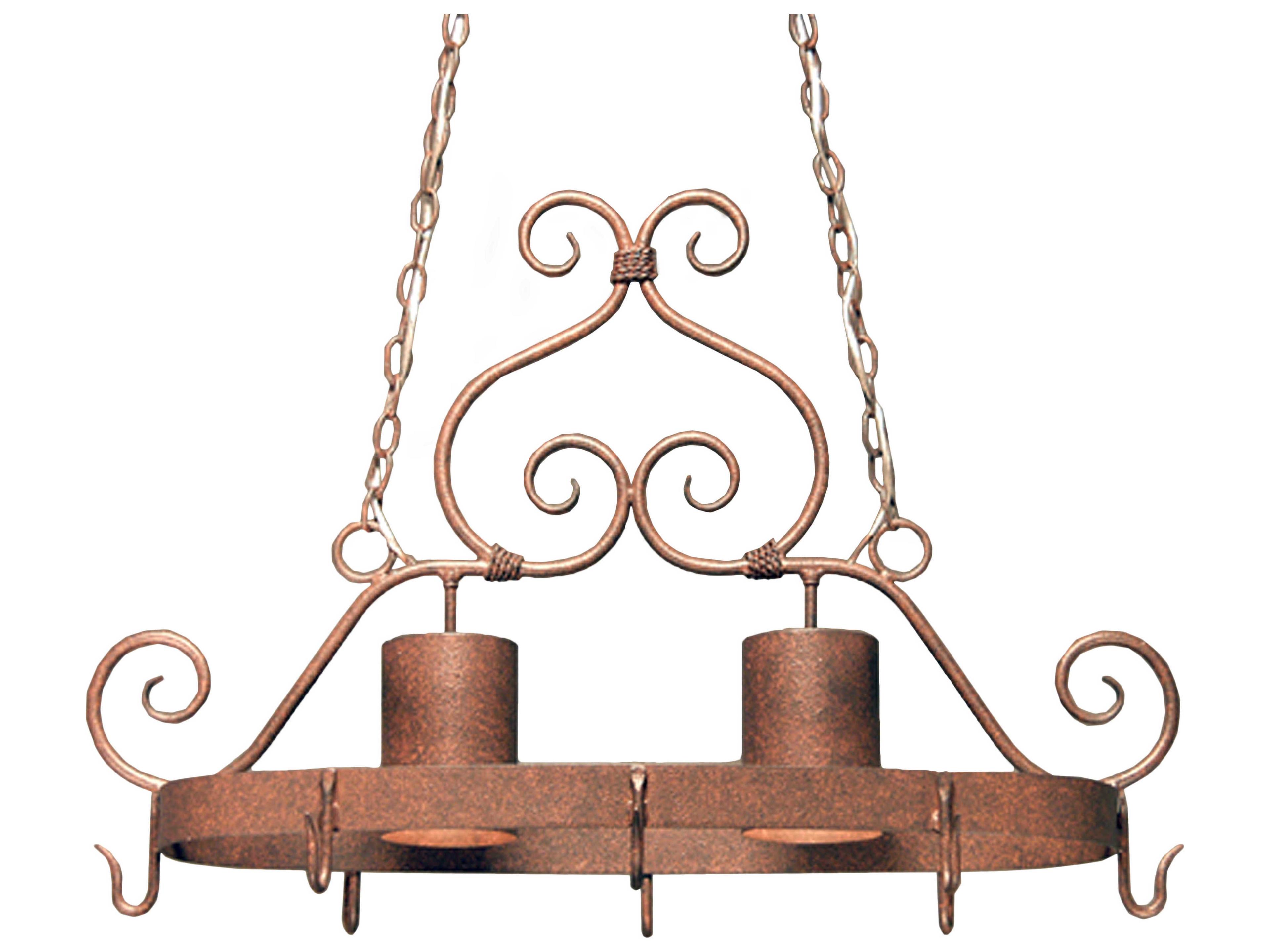 Meyda Argus 2-Light Red Rust Brown Cylinder Island Pendant