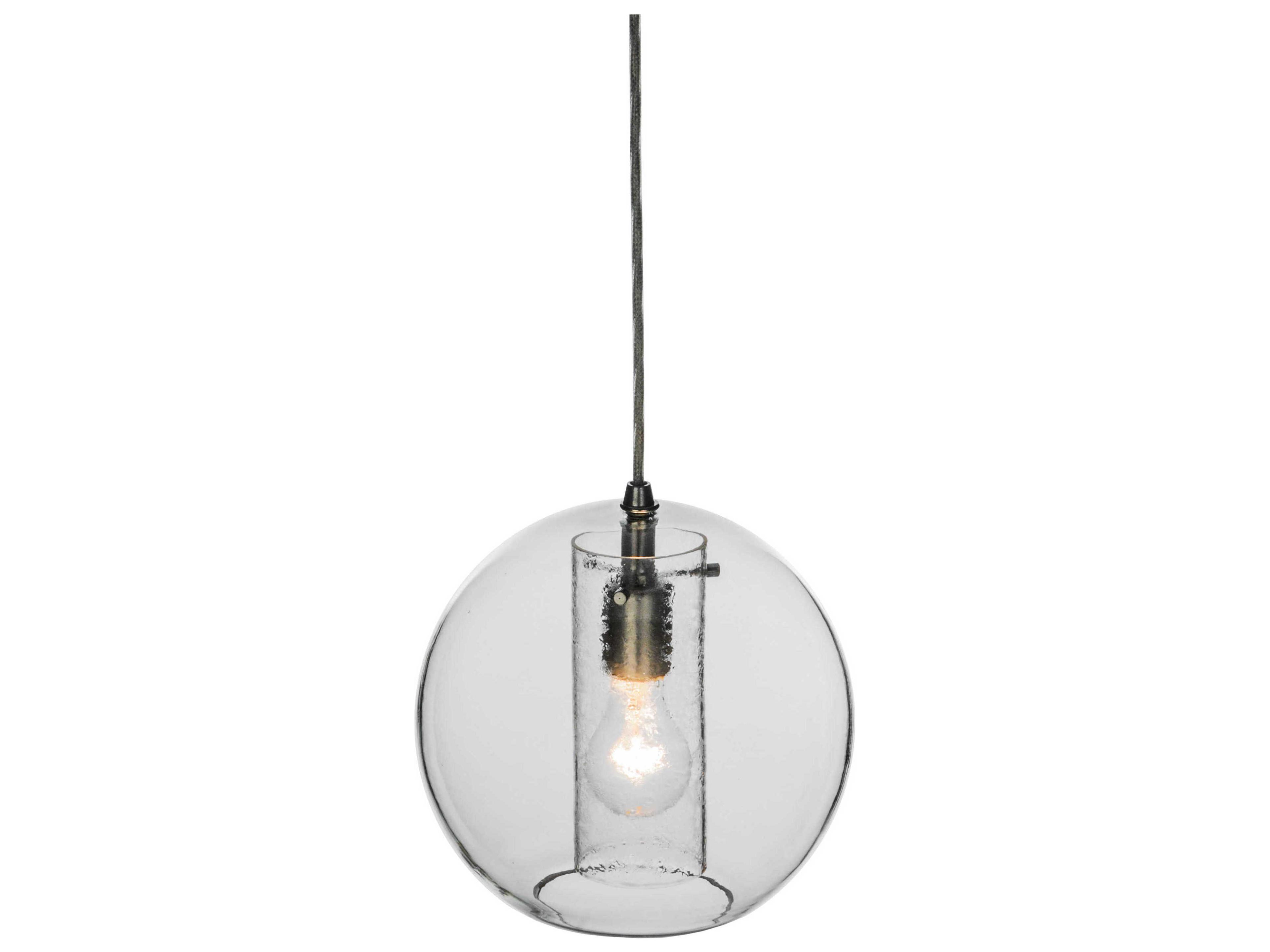 Meyda Cilindro 1-Light Gray Glass Cylinder Globe Mini Pendant