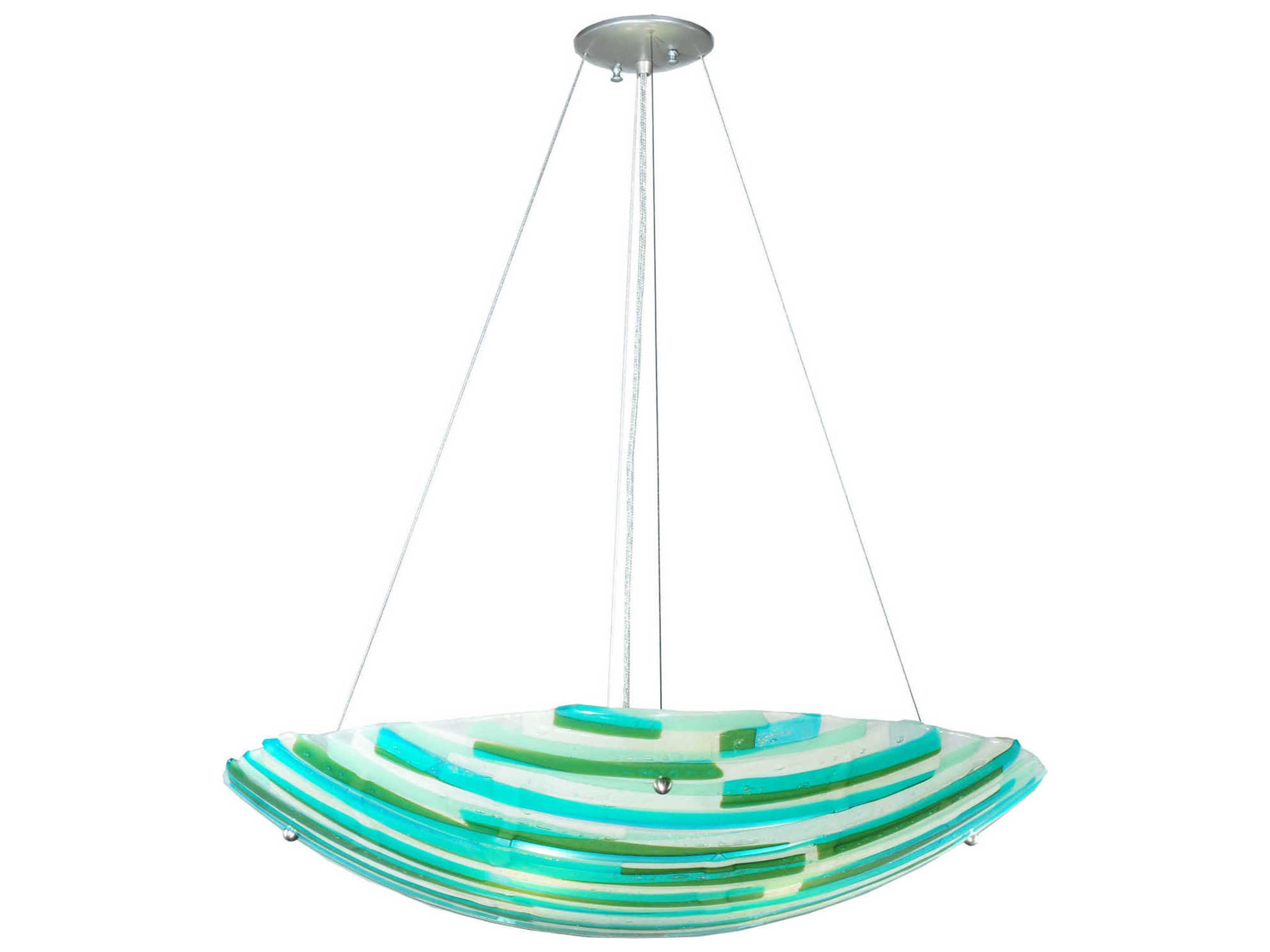 Meyda Metro Fusion 4-Light Gray Tiffany Round Tiered Pendant