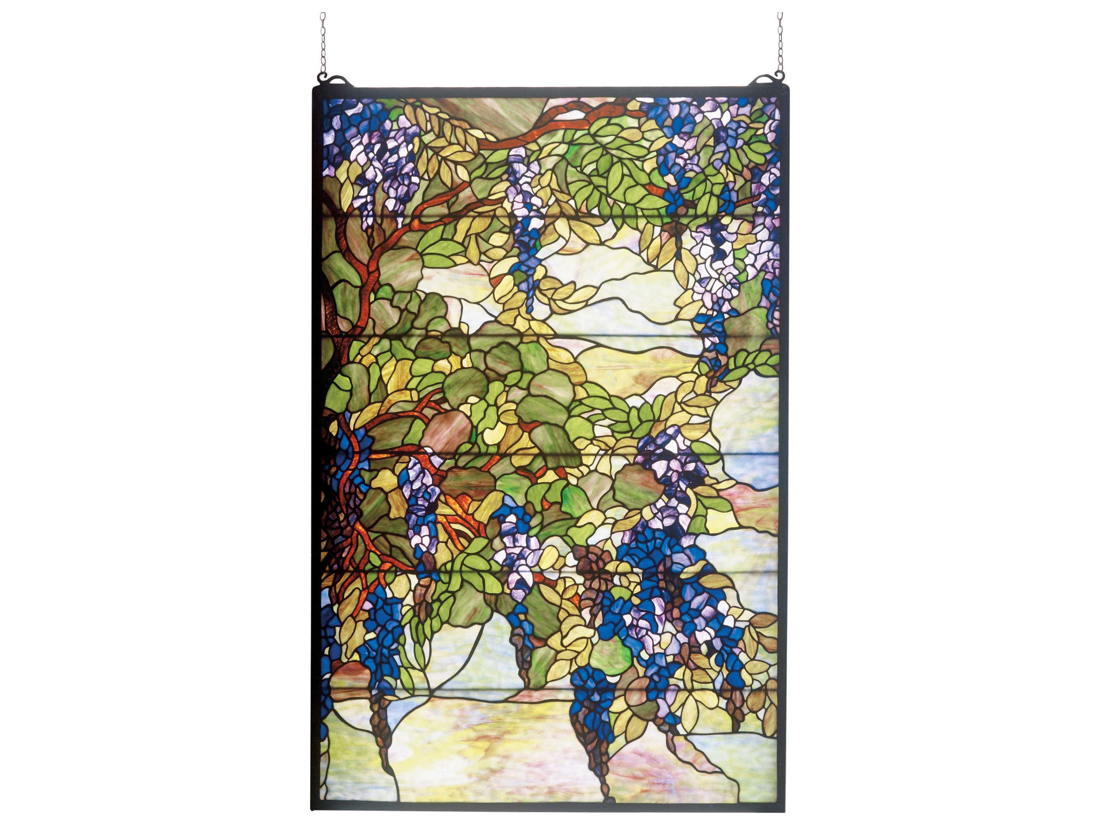 Meyda Wisteria & Snowball Stained Glass Window