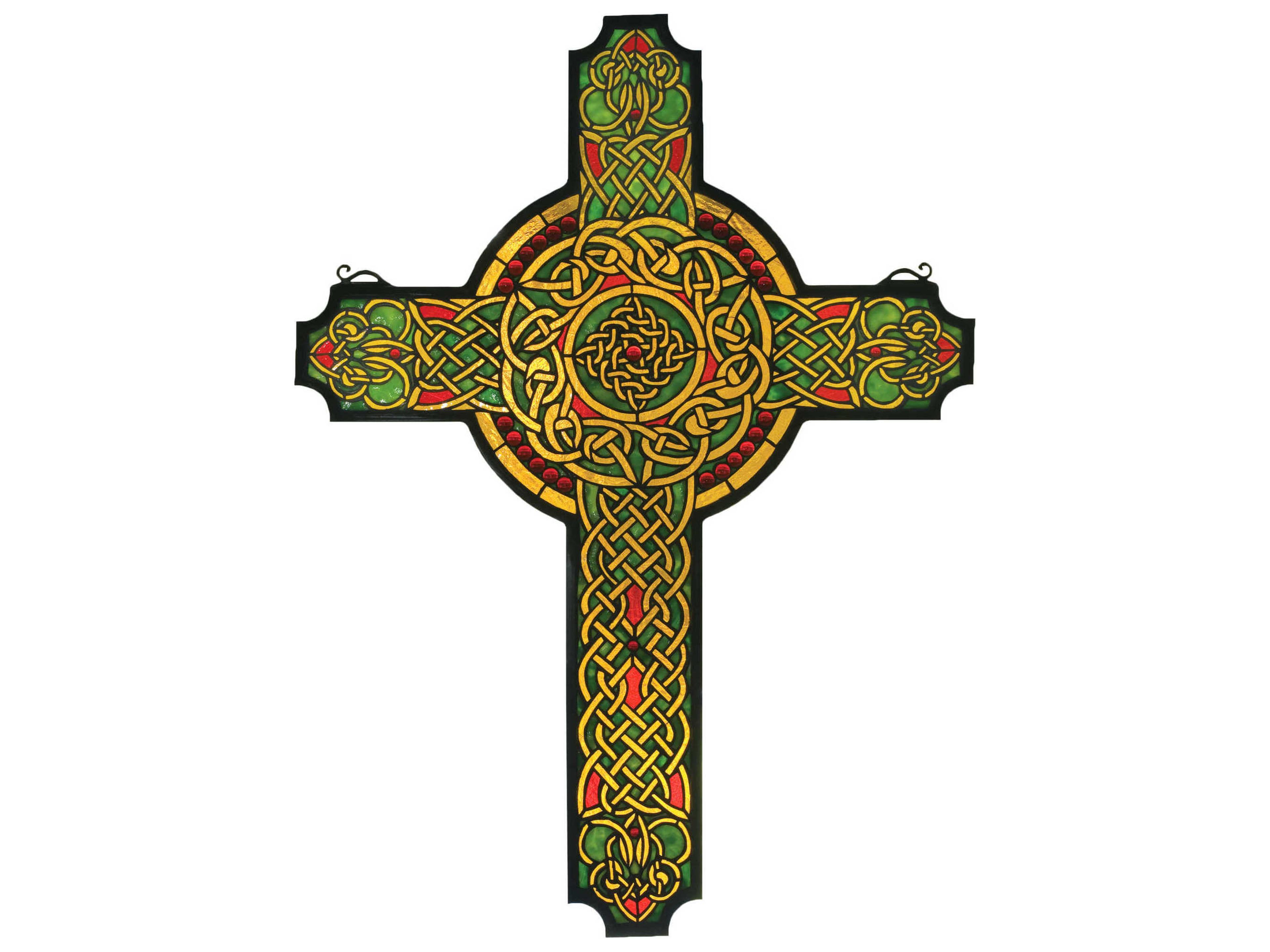 Meyda Jeweled Celtic Cross Stained Glass Window