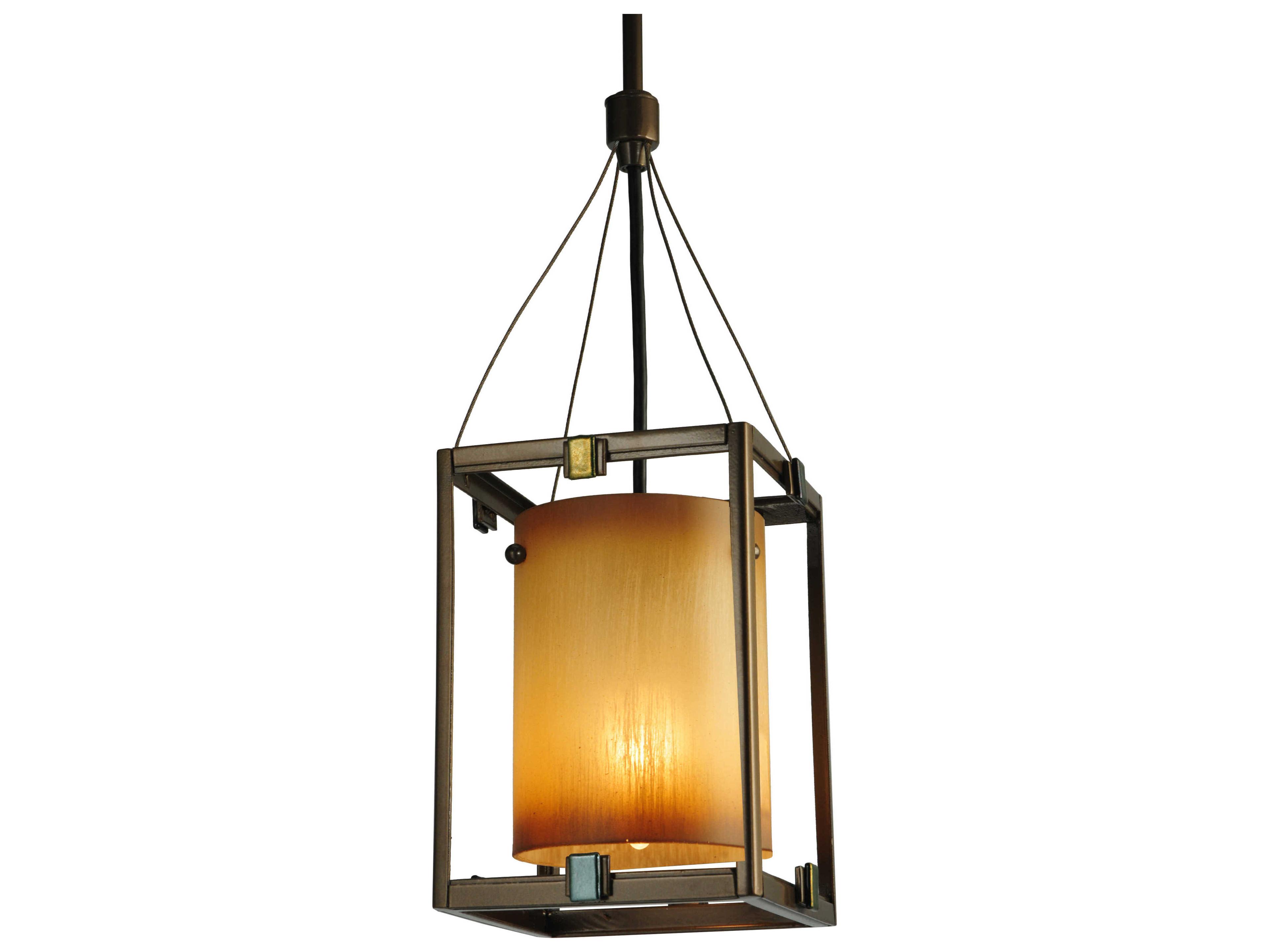 Meyda Kitzi 1-Light Green Cylinder Mini Pendant