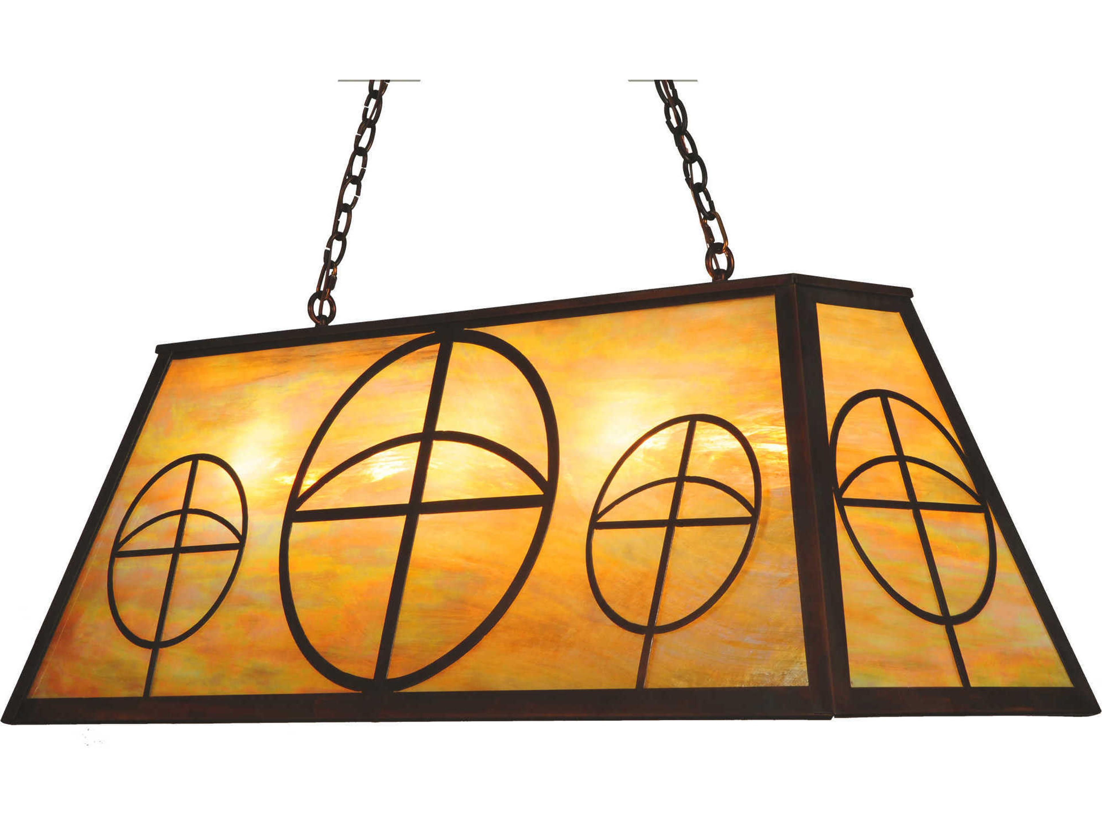 Meyda Arts & Crafts 9-Light Copper Glass Geometric Pendant