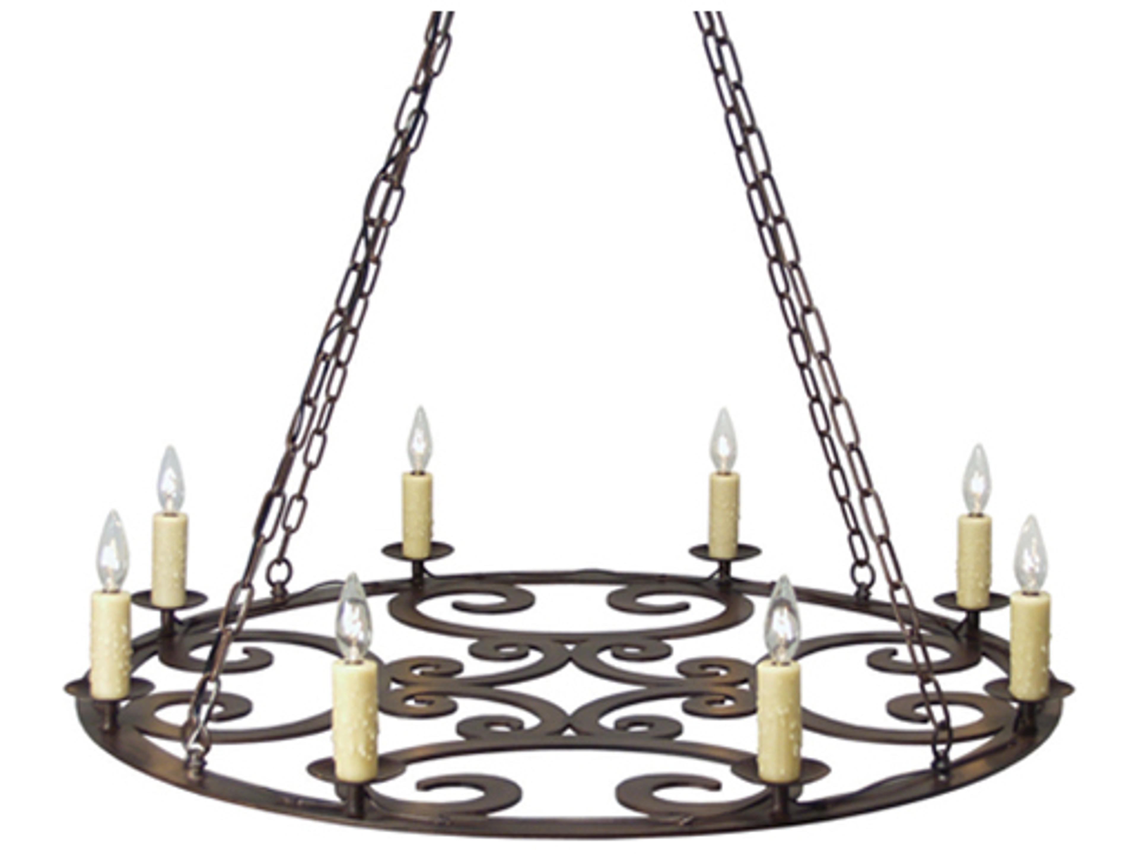 Meyda Ashley 8-Light Rustic Iron Gray Candelabra Chandelier