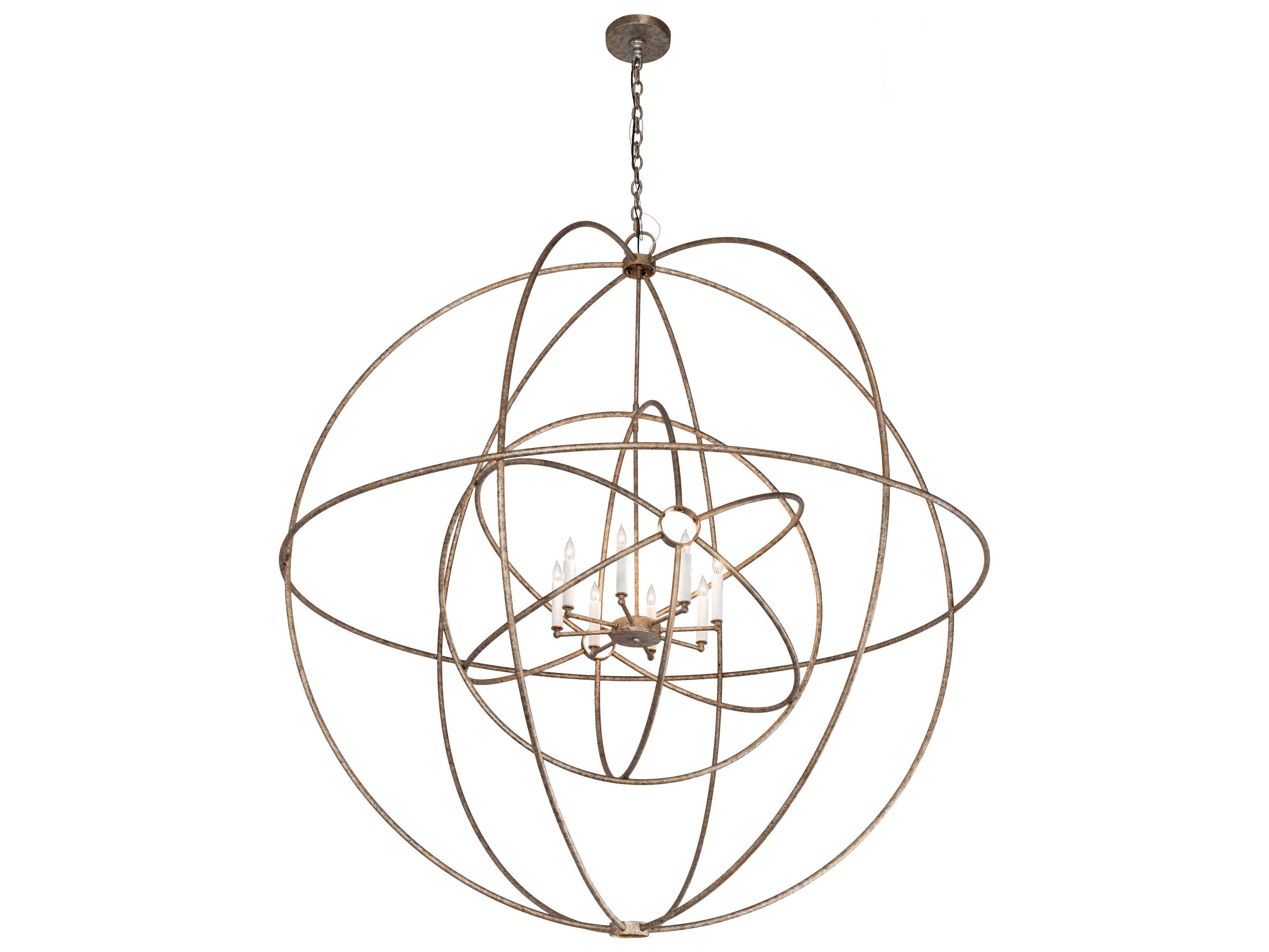 Meyda Atom Enerjisi 8-Light Grey Candelabra Geometric Chandelier