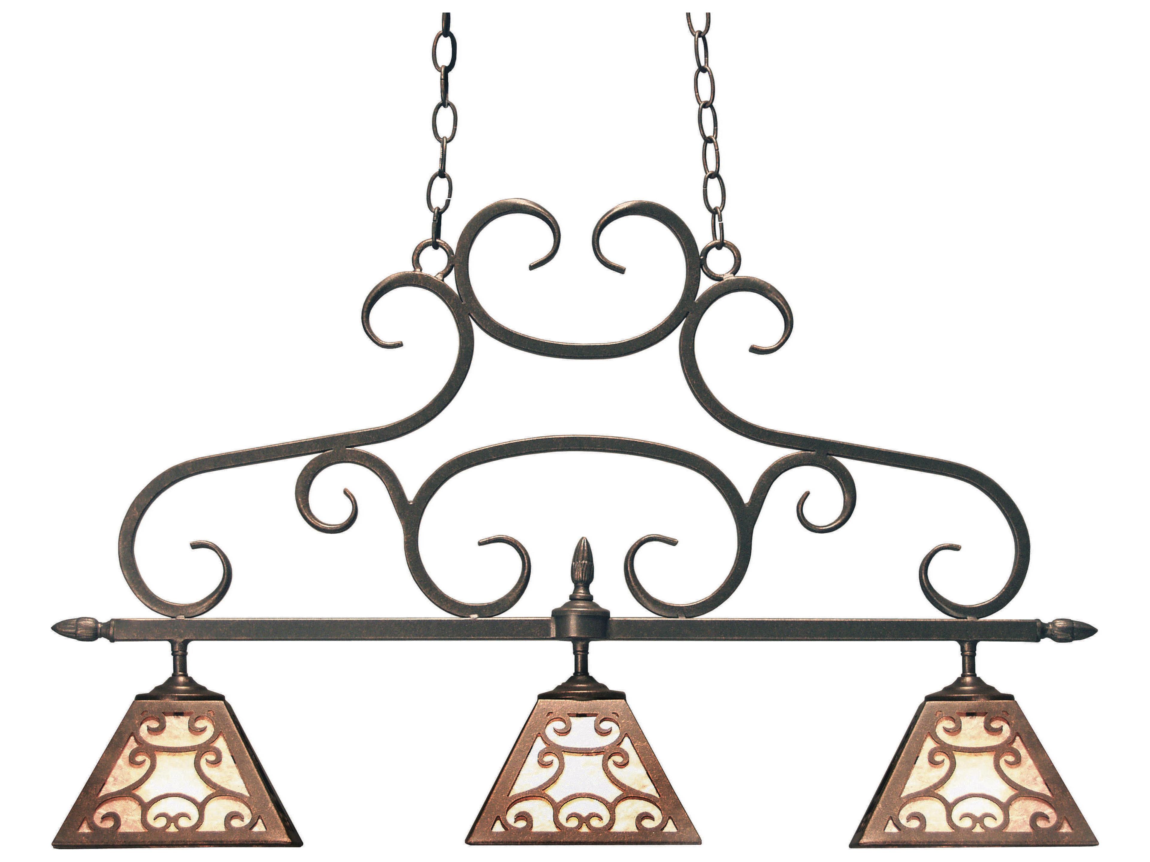 Meyda Bandolei 3-Light Gilded Tobacco Brown Lantern Island Pendant