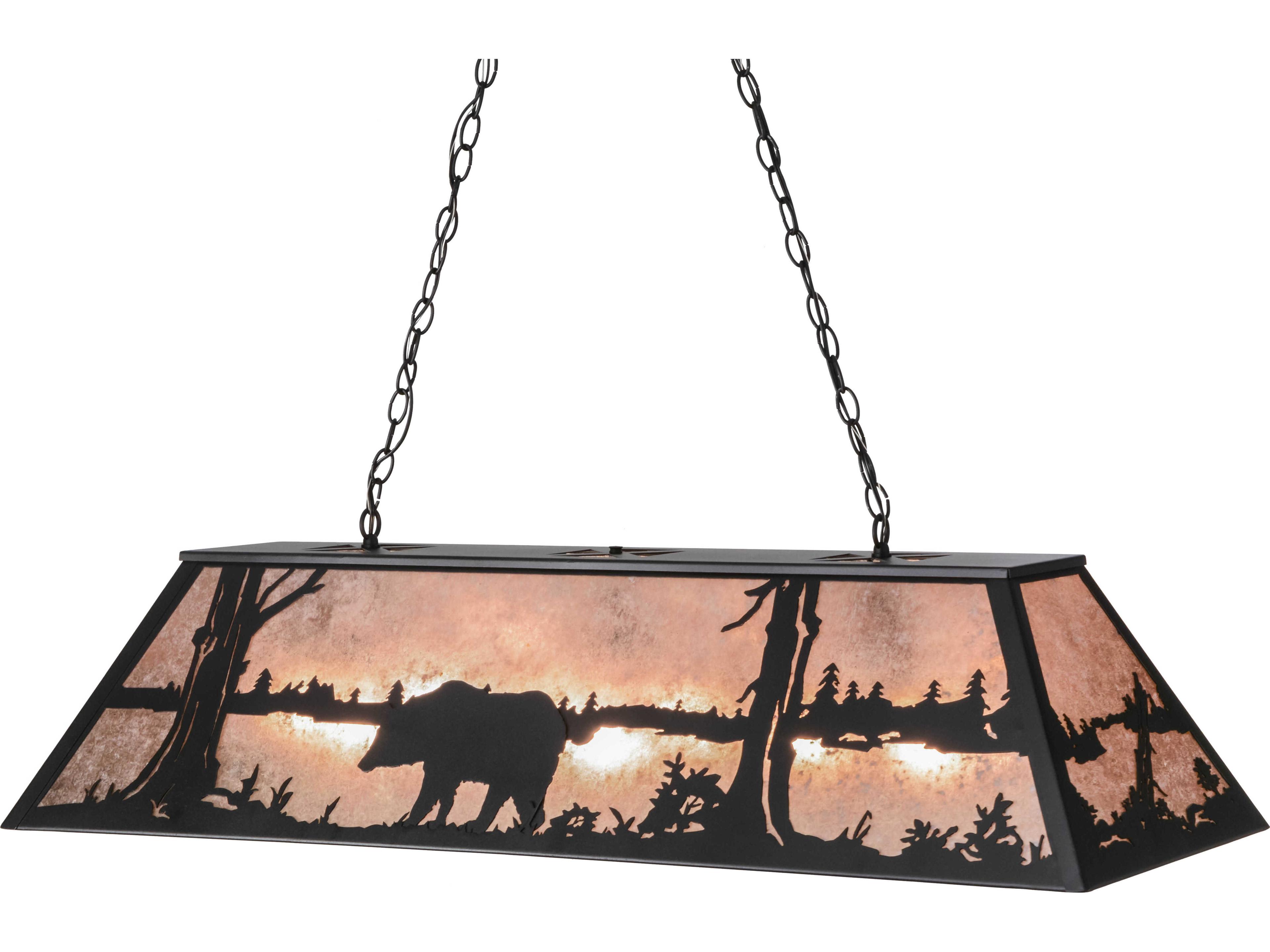 Meyda Bear At Lake 9-Light Black silver Geometric Pendant