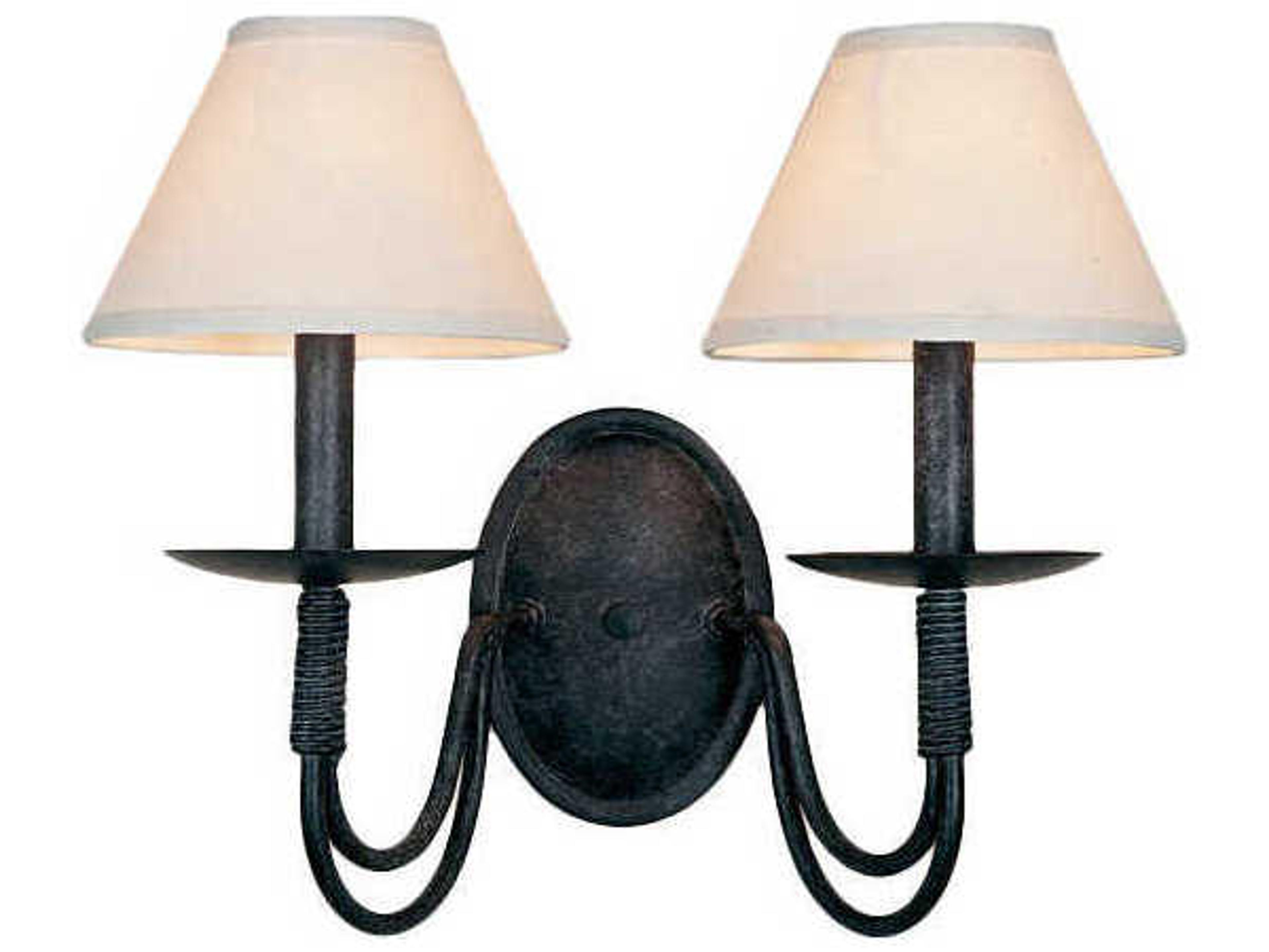 Meyda Bell 2-Light Beige Black Off White Wall Sconce