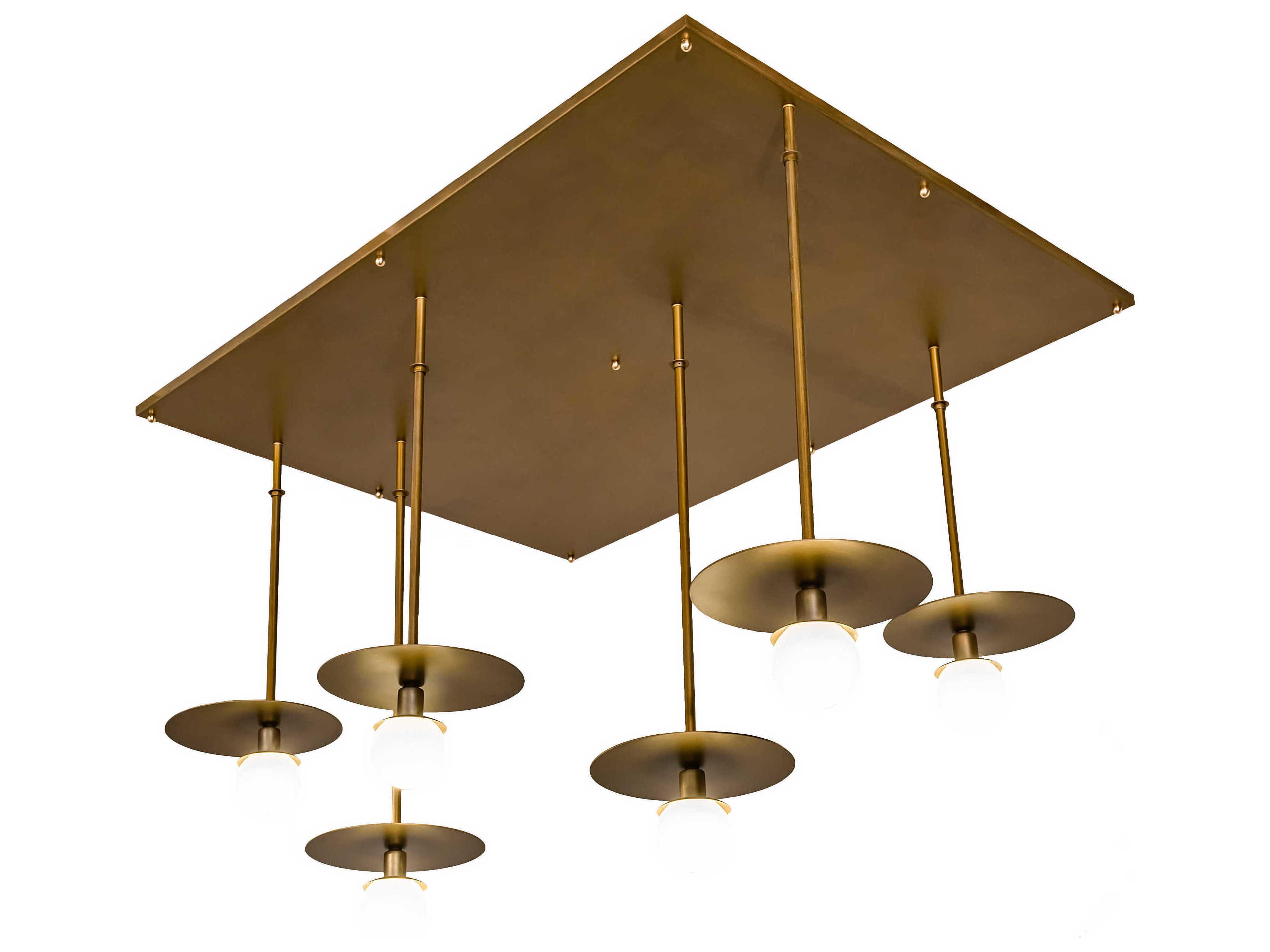 Meyda Bola 6-Light Gold Clear White Glass LED Island Pendant