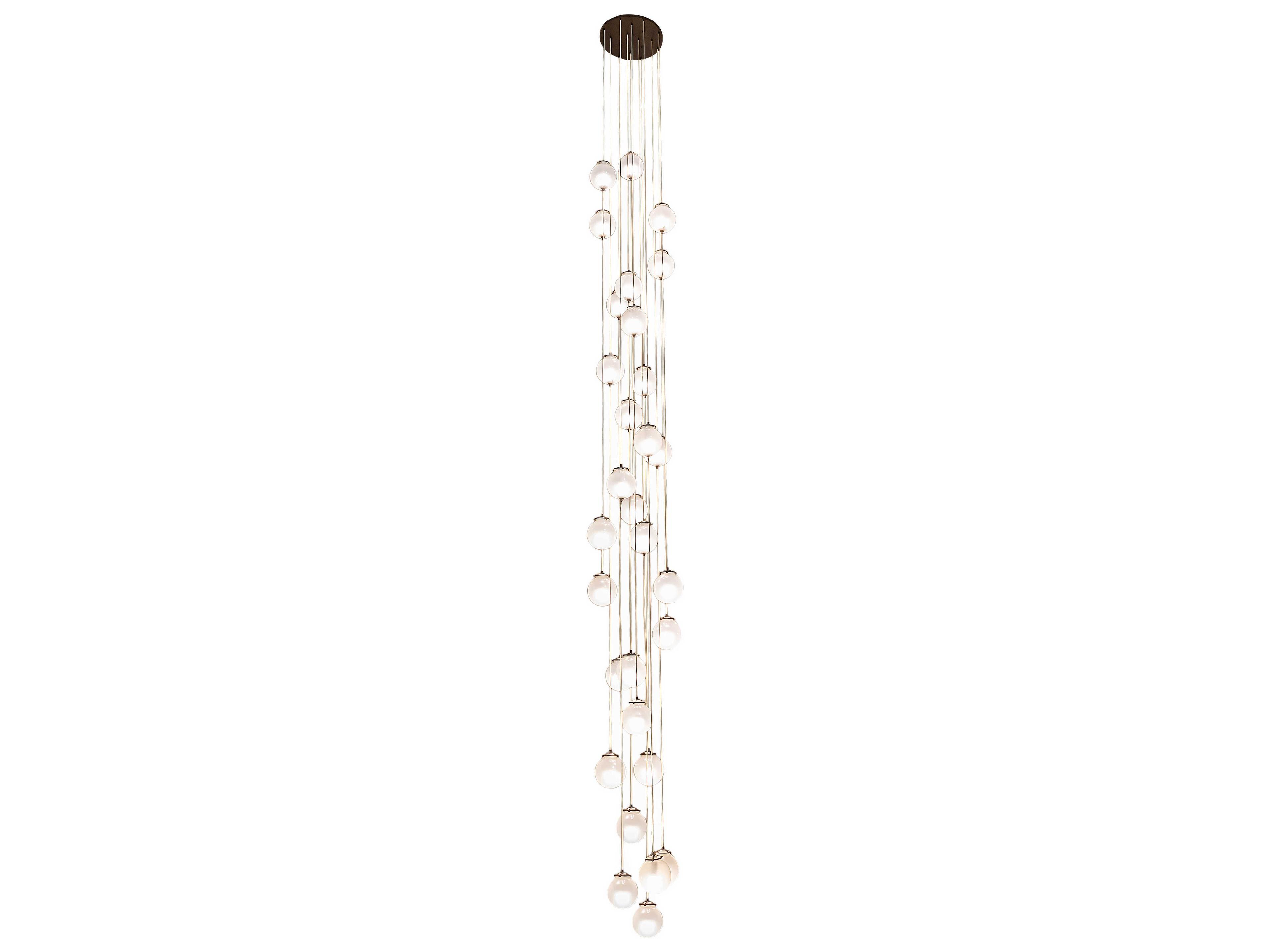 Meyda Bola 30-Light Mahogany Bronze White Glass LED Pendant