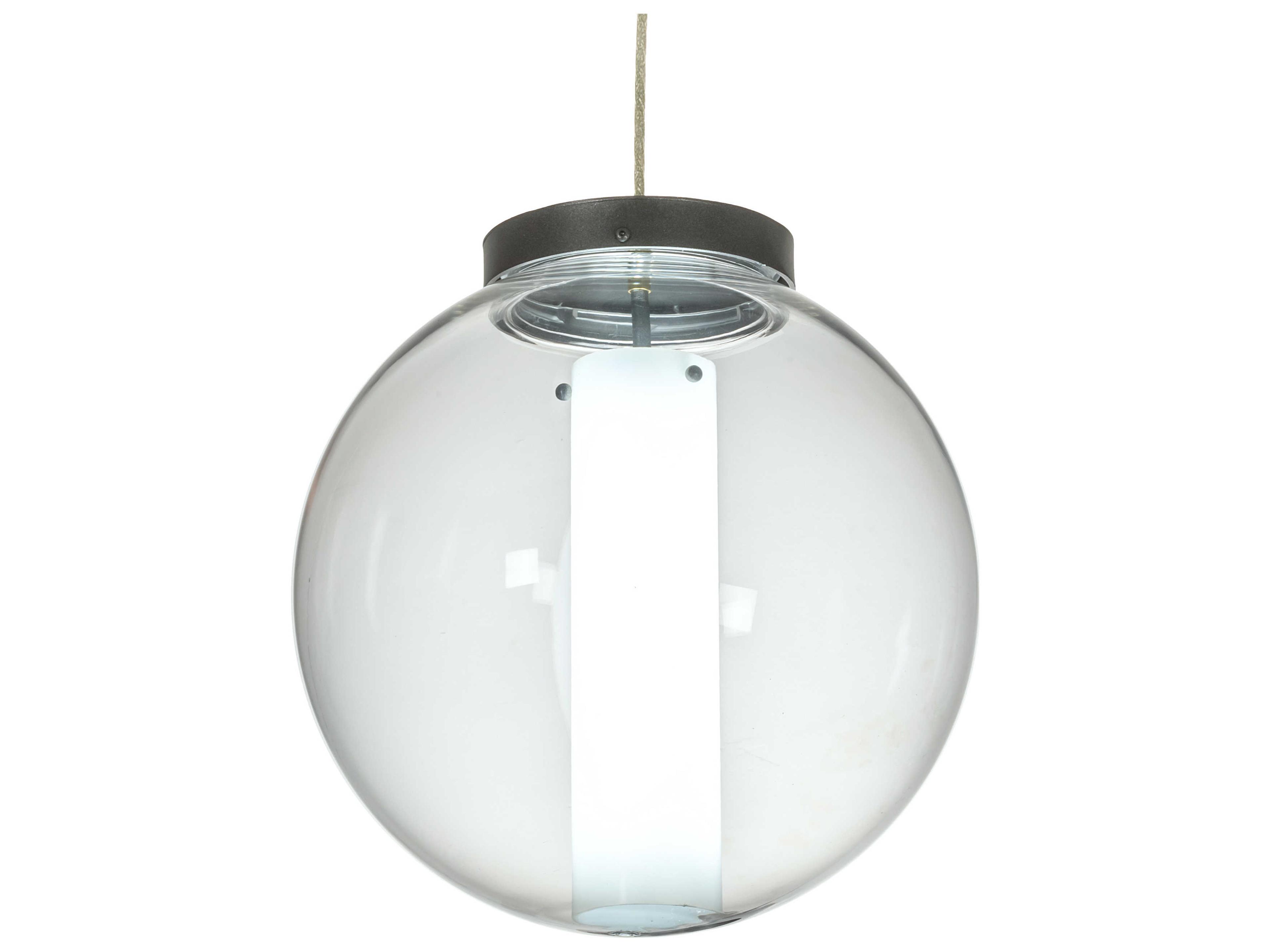 Meyda Bola Strip Pewter LED Cylinder Globe Pendant