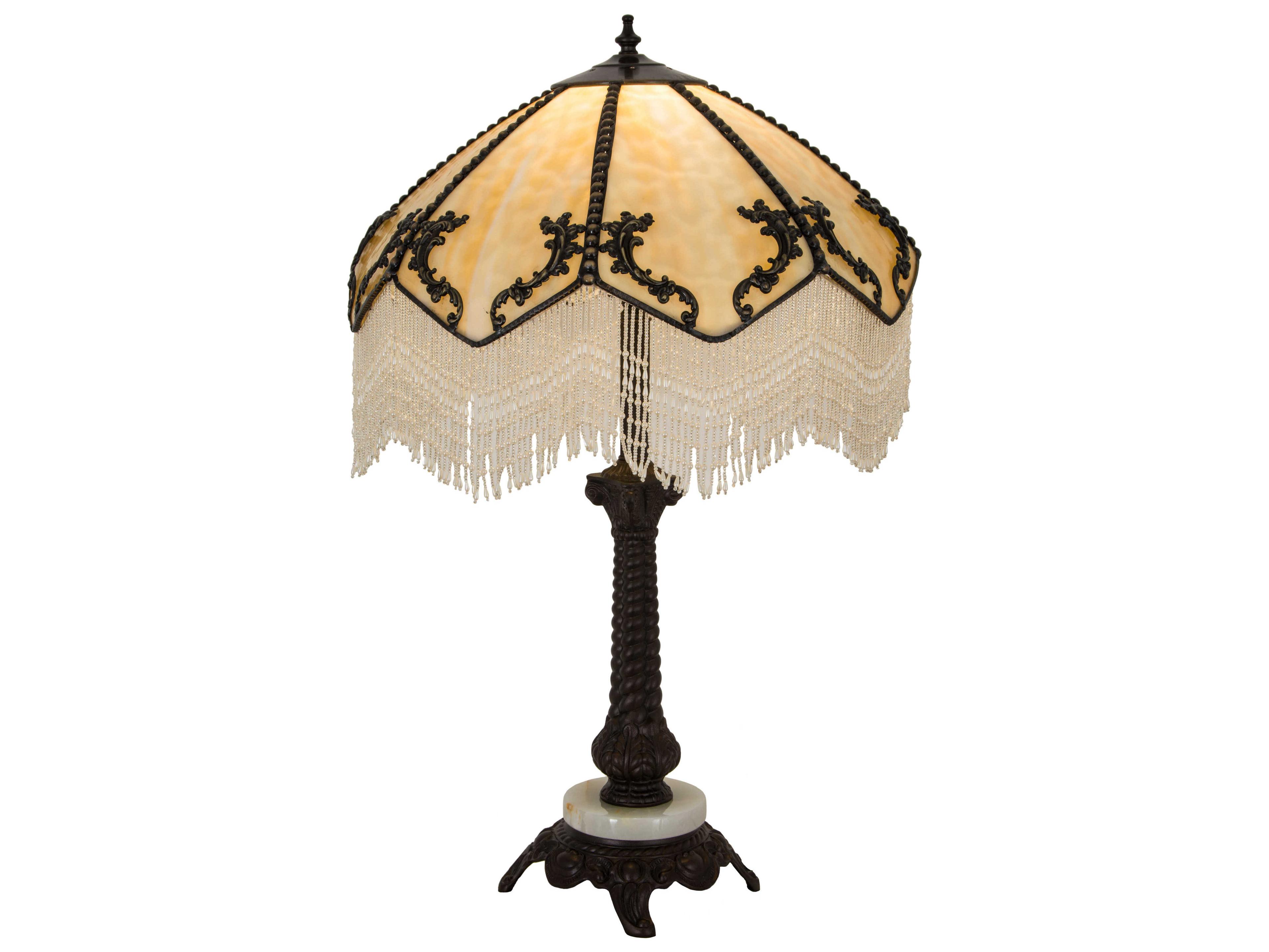 Meyda Regina Glass Brown Buffet Lamp