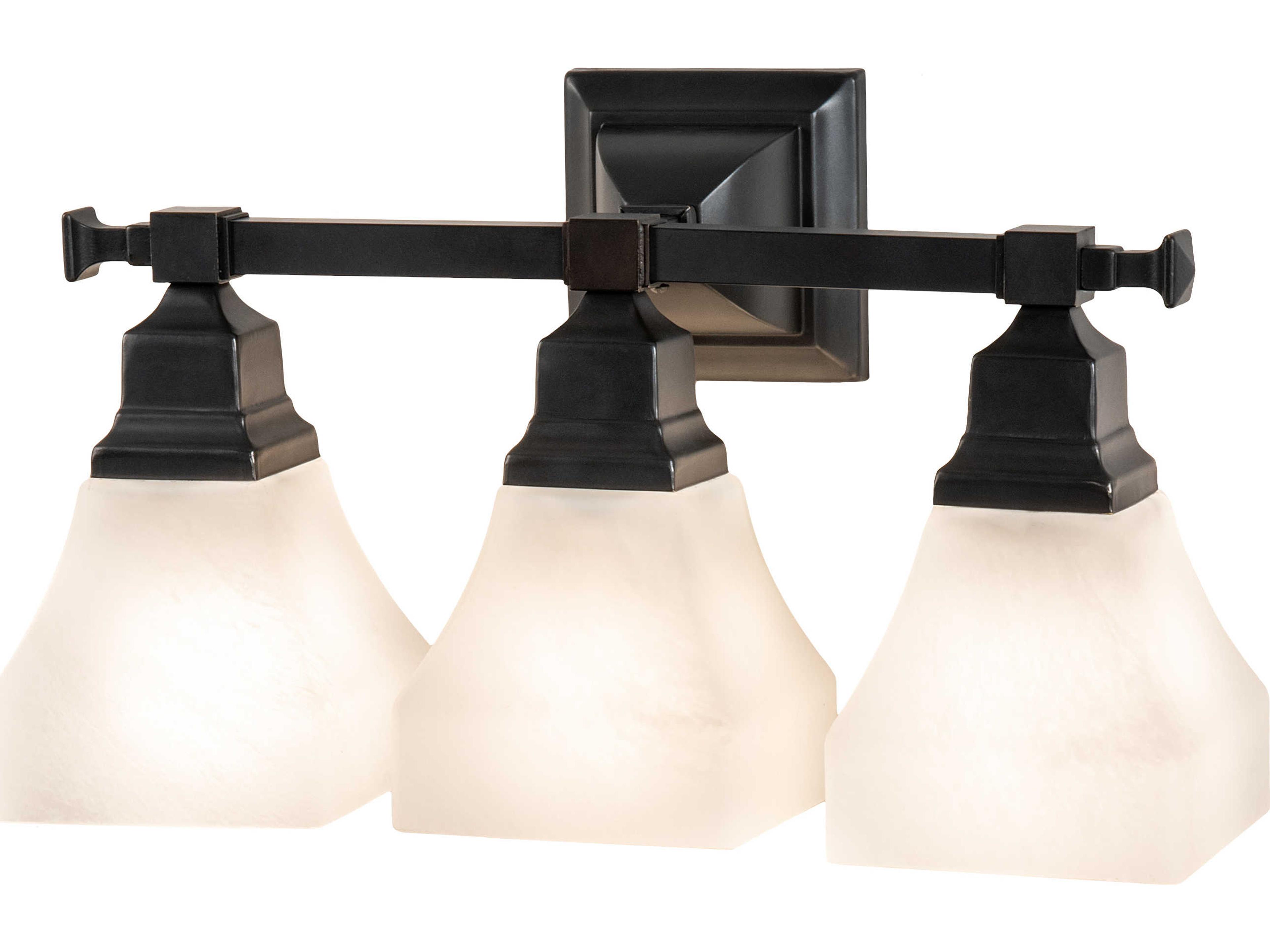 Meyda Bungalow 3-Light Craftsman Brown Glass Vanity Light