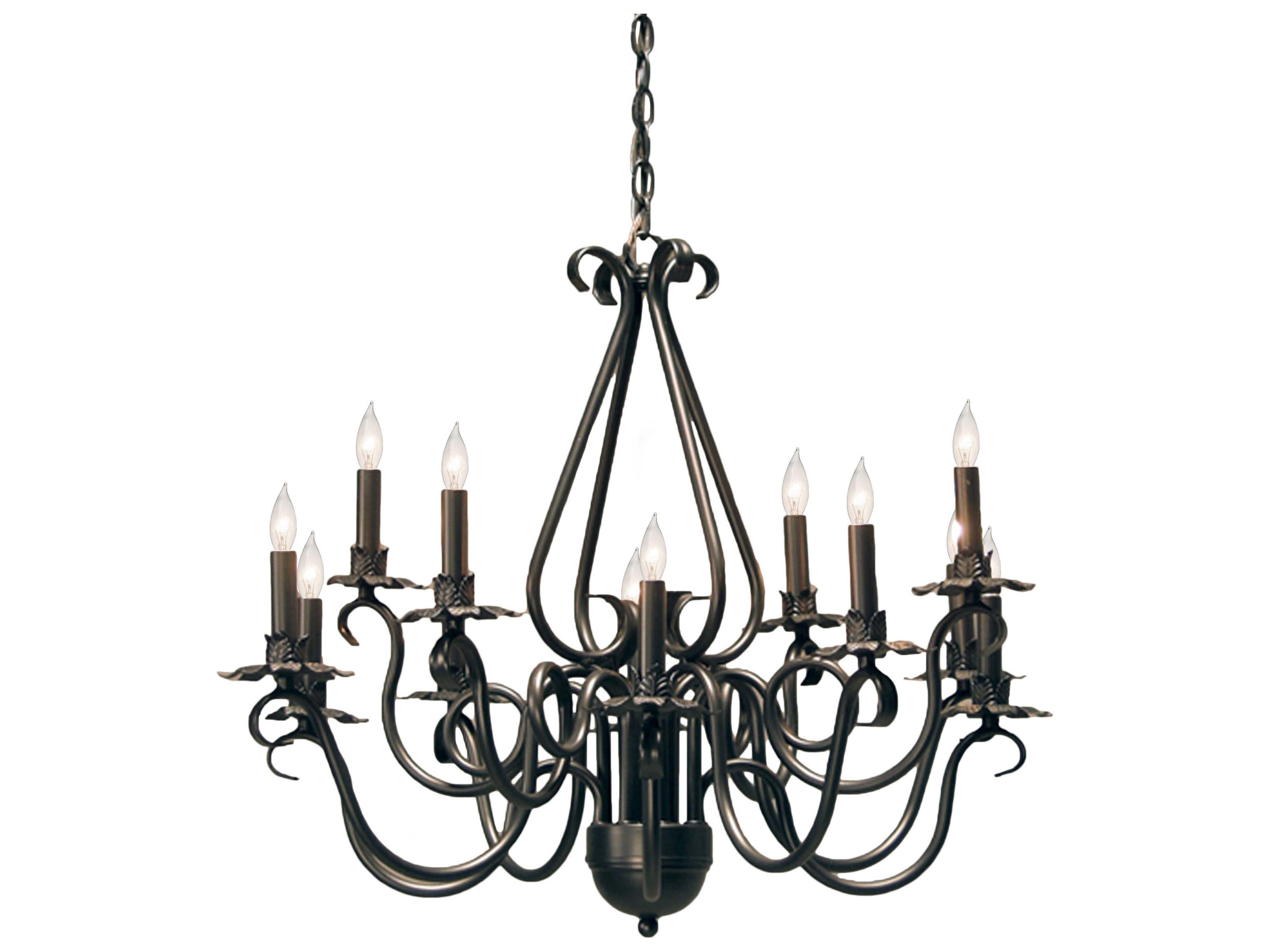 Meyda Caleb 12-Light Gilded Tobacco Brown Candelabra Chandelier