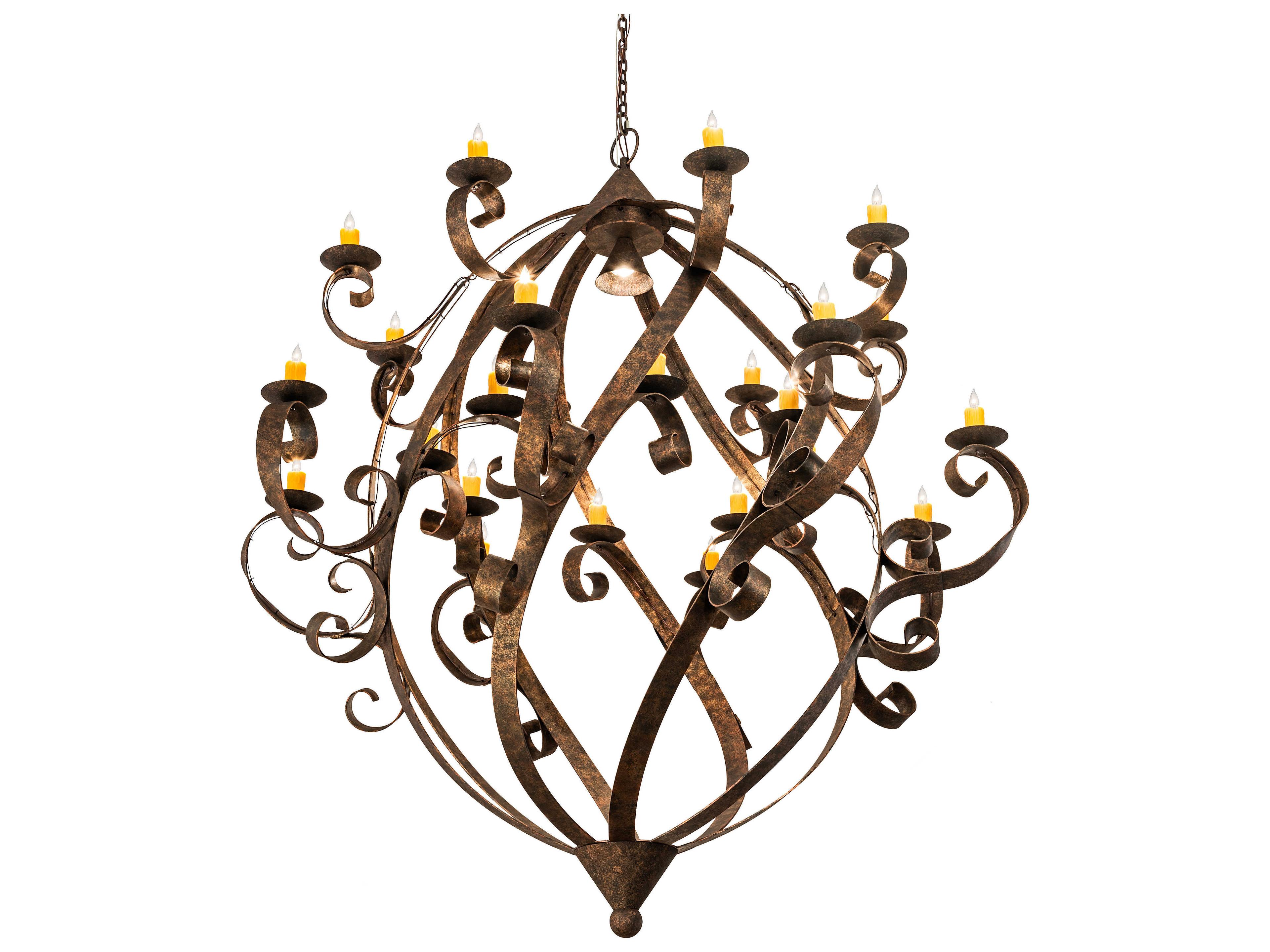 Meyda Caliope 25-Light Rococco Brown LED Candelabra Chandelier