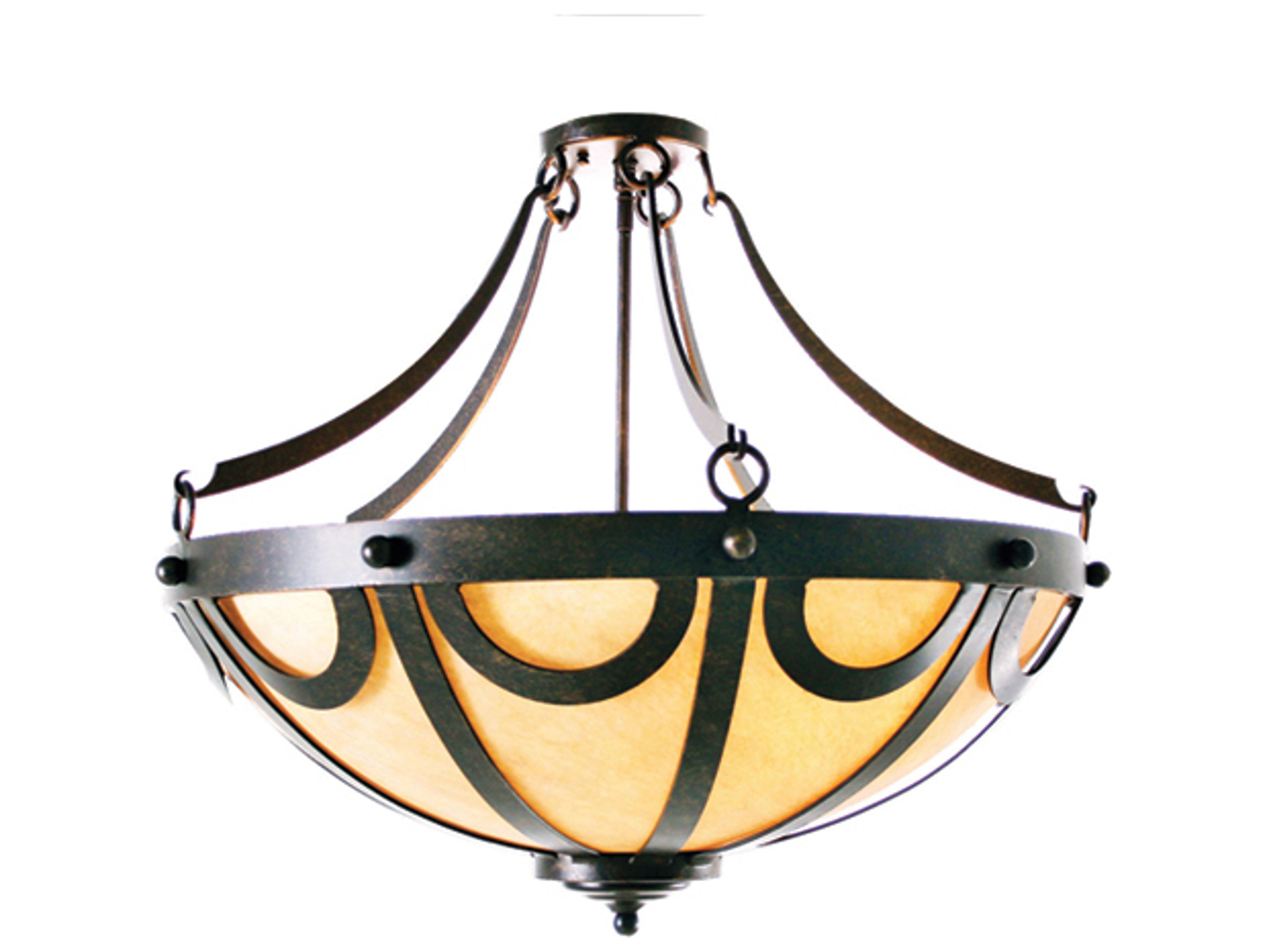 Meyda Carousel 3-Light Gilded Tobacco Brown Bell Pendant